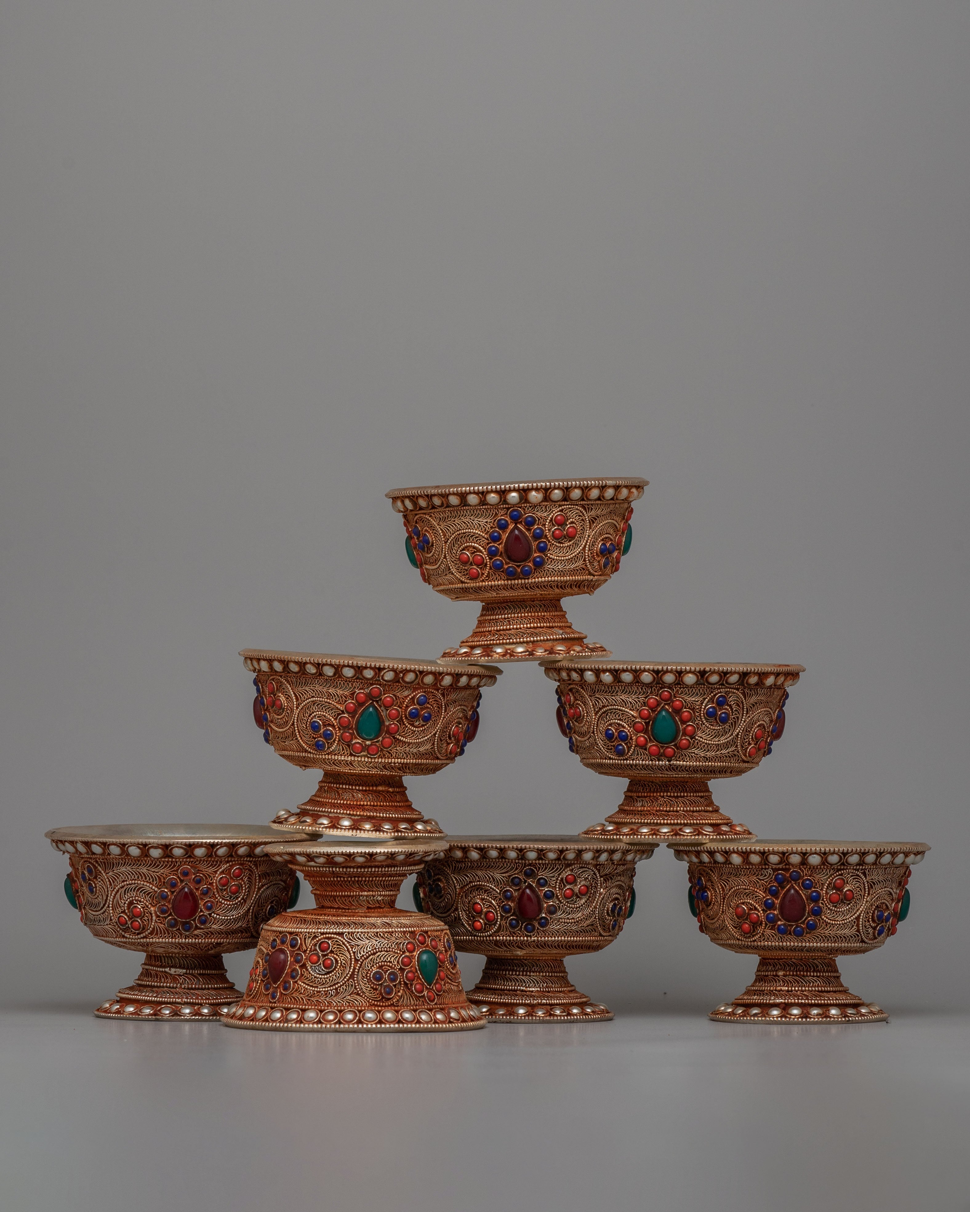 Offering Water Bowls Set | Elegance for Sacred Rituals and Spiritual Offerings