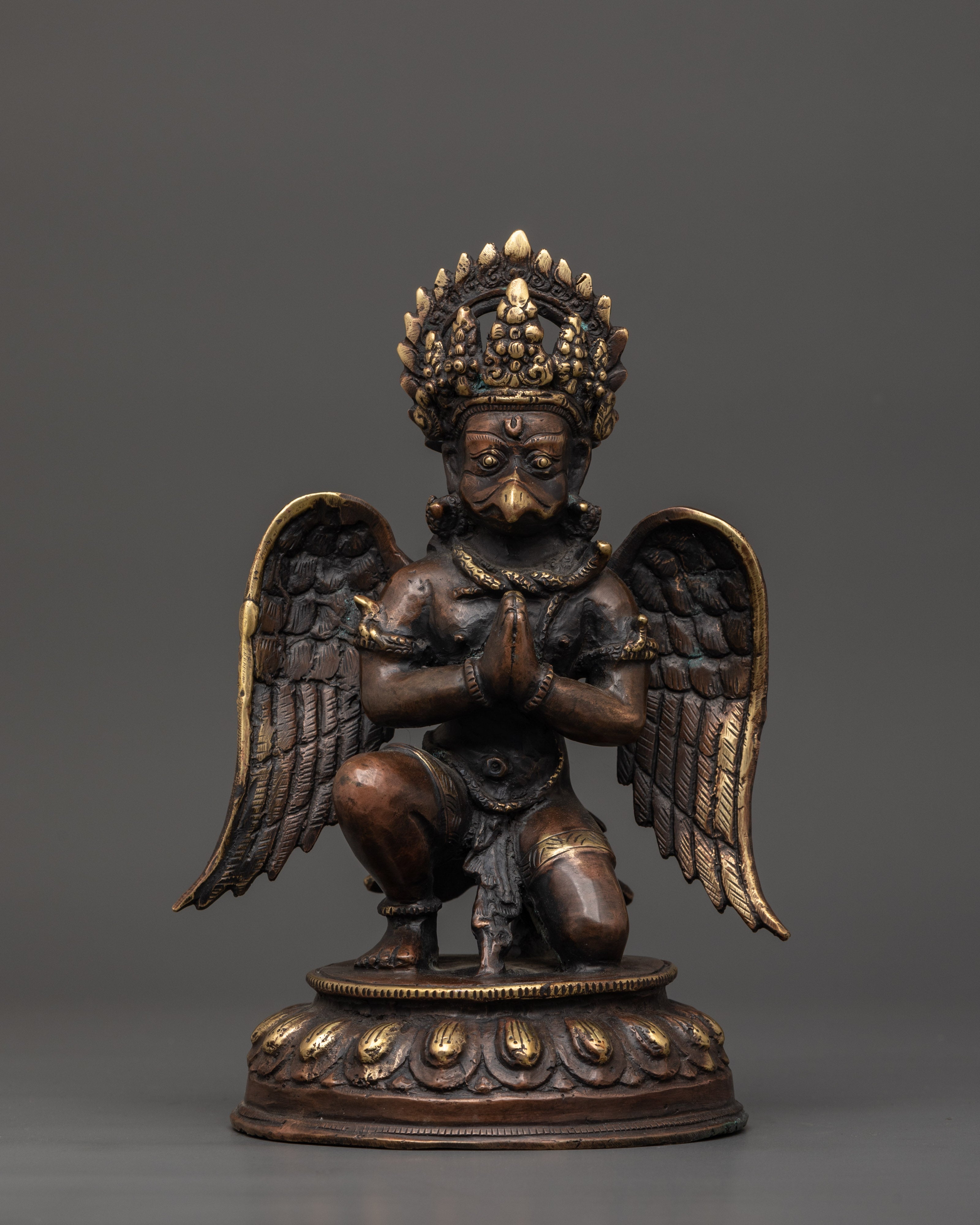 Oxidized Copper Garuda Statue