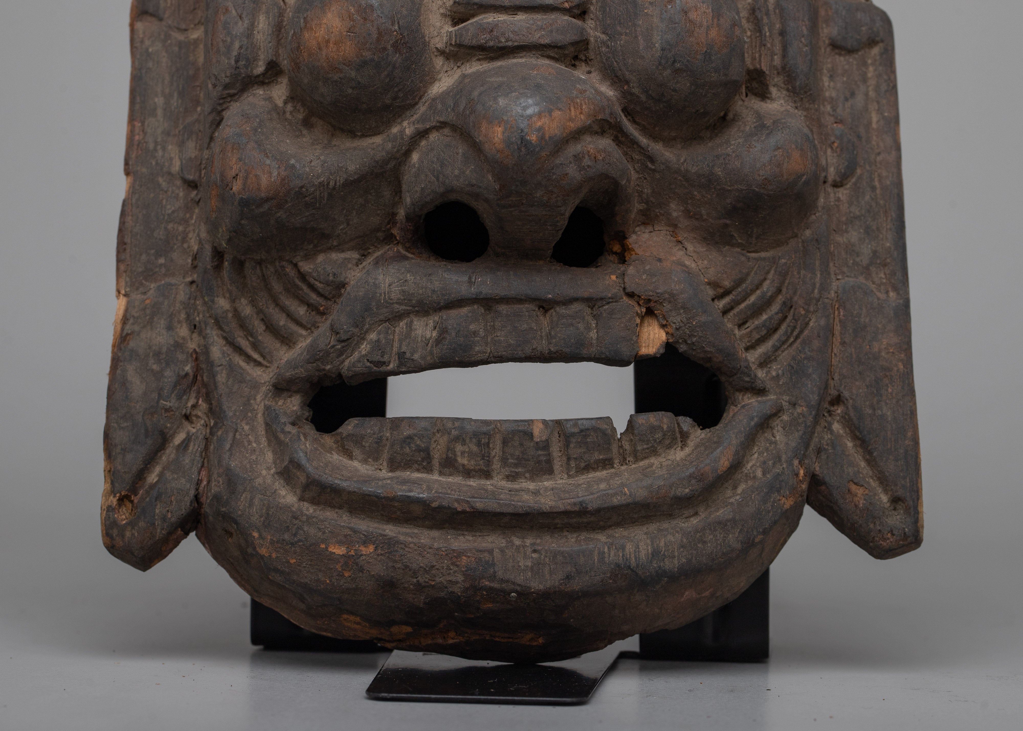 Mahakala Vintage Mask | Handcrafted Wooden Carving of Spiritual Powe