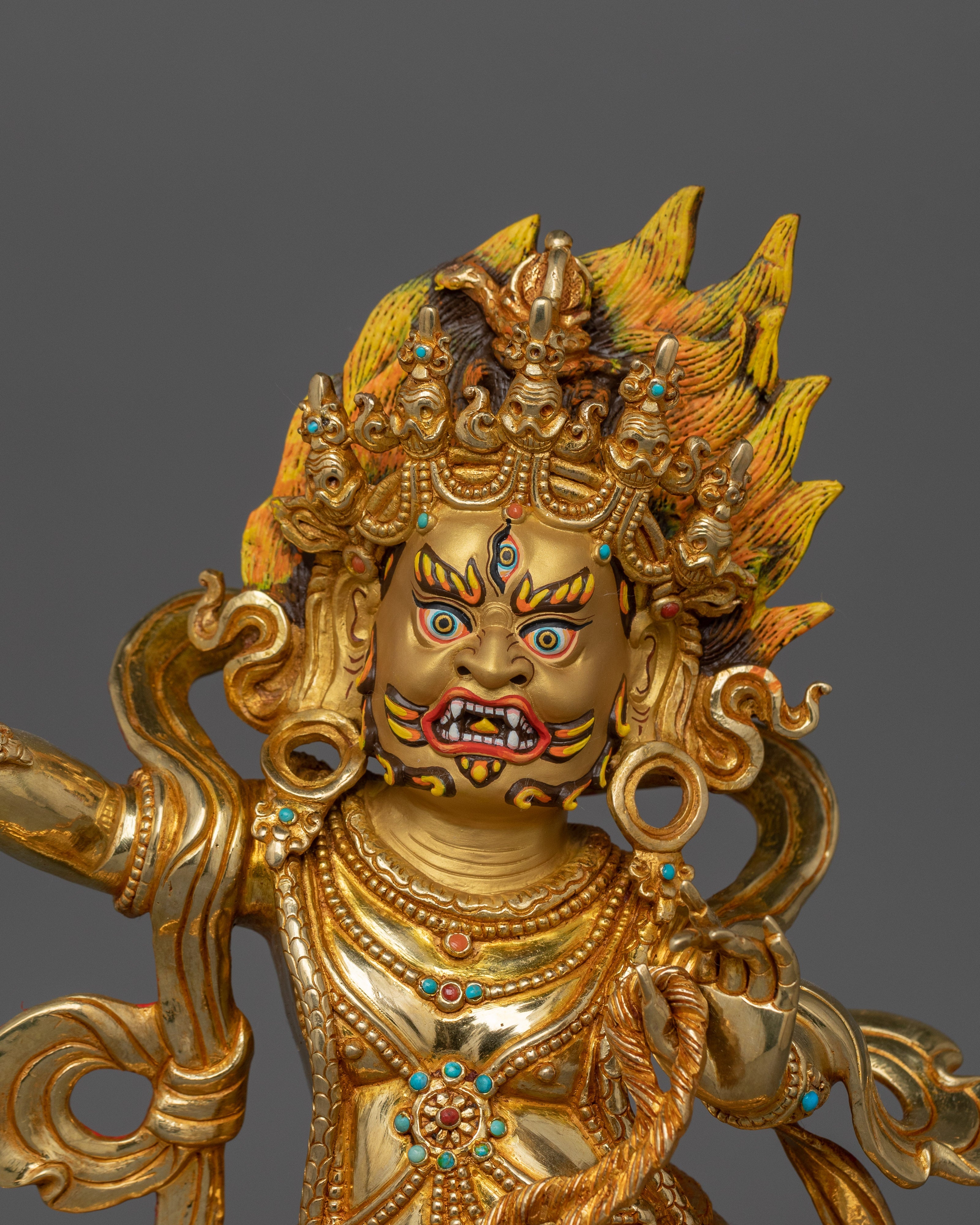 Handcrafted Tibetan Statue of Vajrapani | Wrathful Form