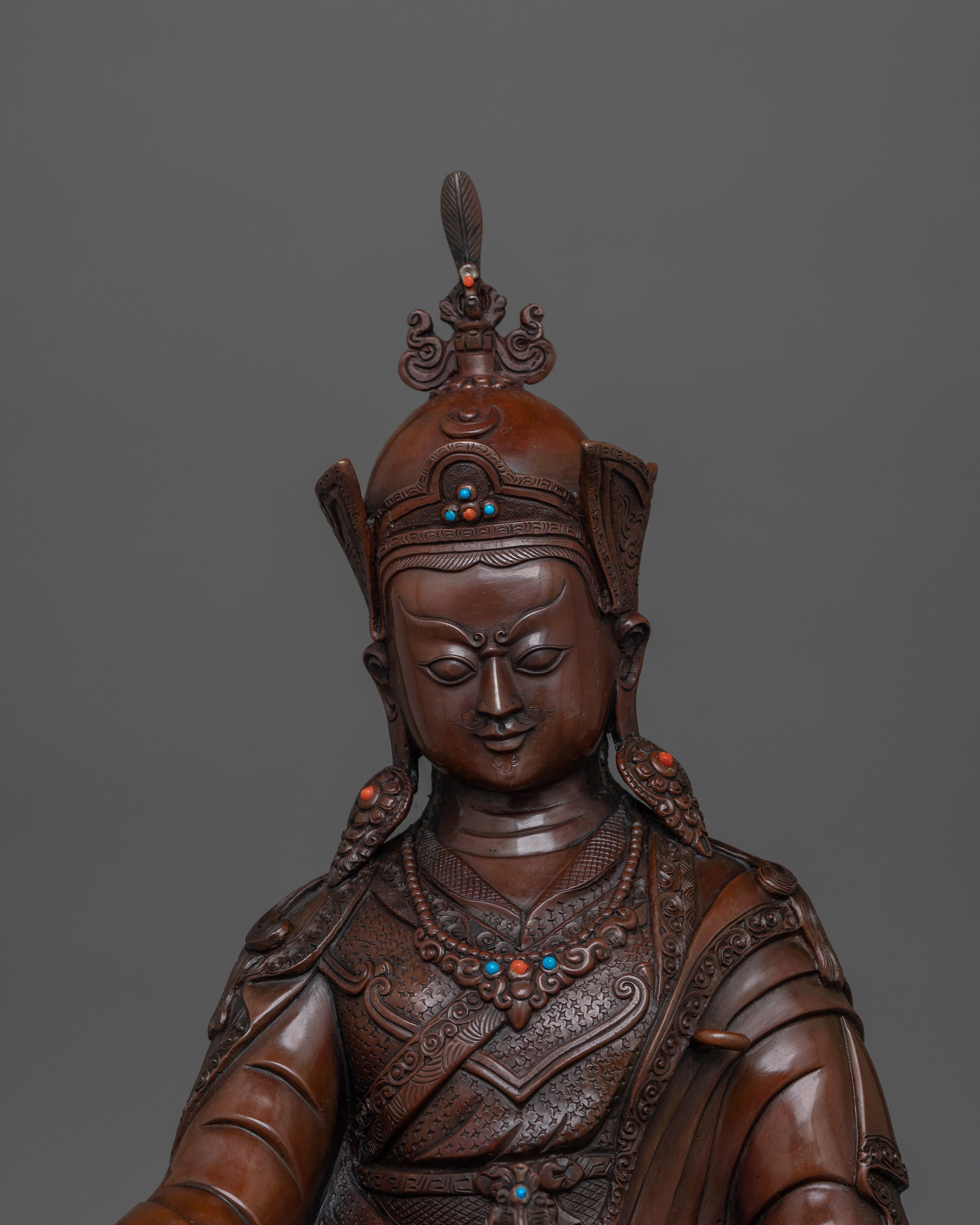 Oxidized Guru Rinpoche Tantric Master Statue | Precious Guru