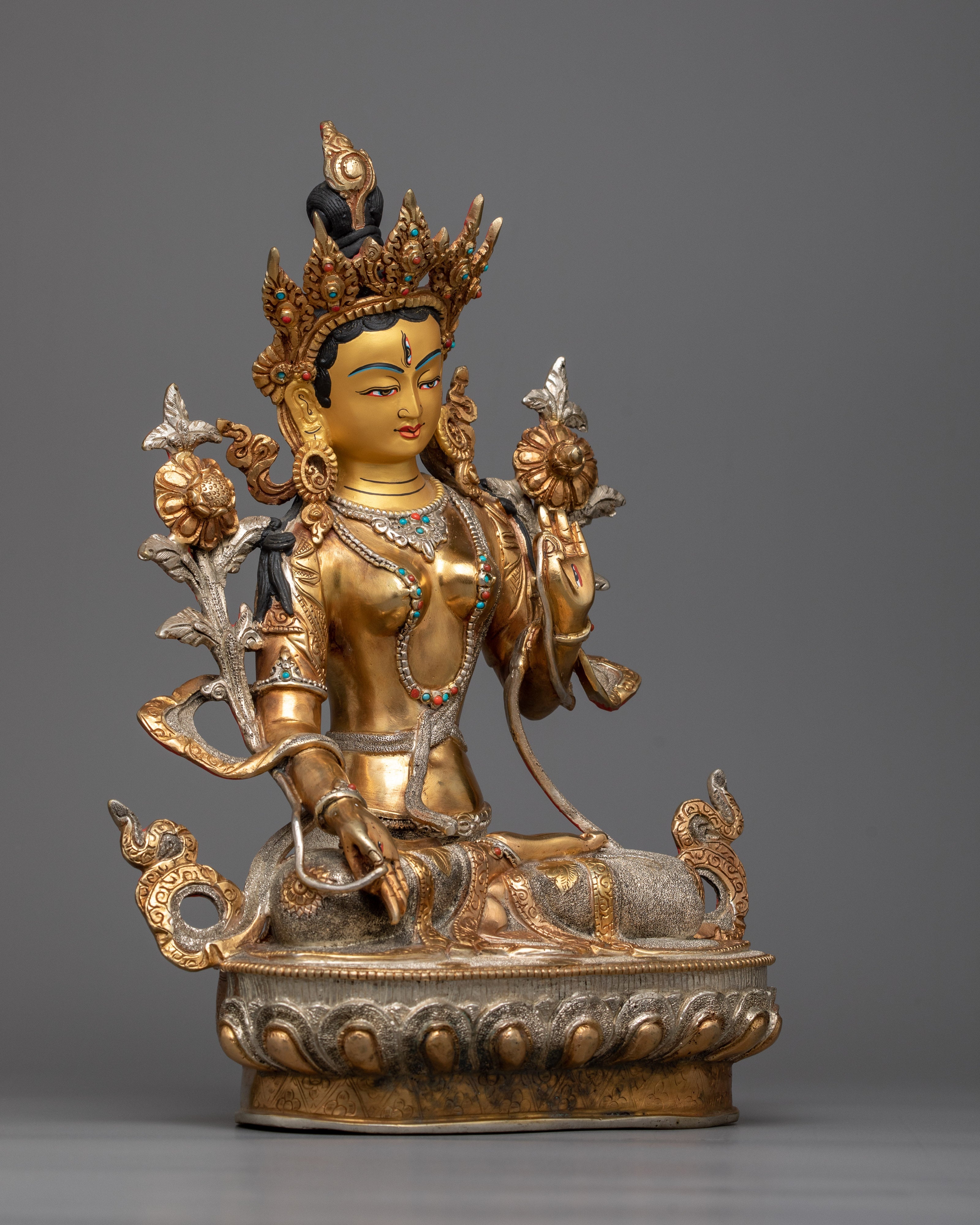 Handmade White Tara Statue | Radiating Divine Compassion and Blessings