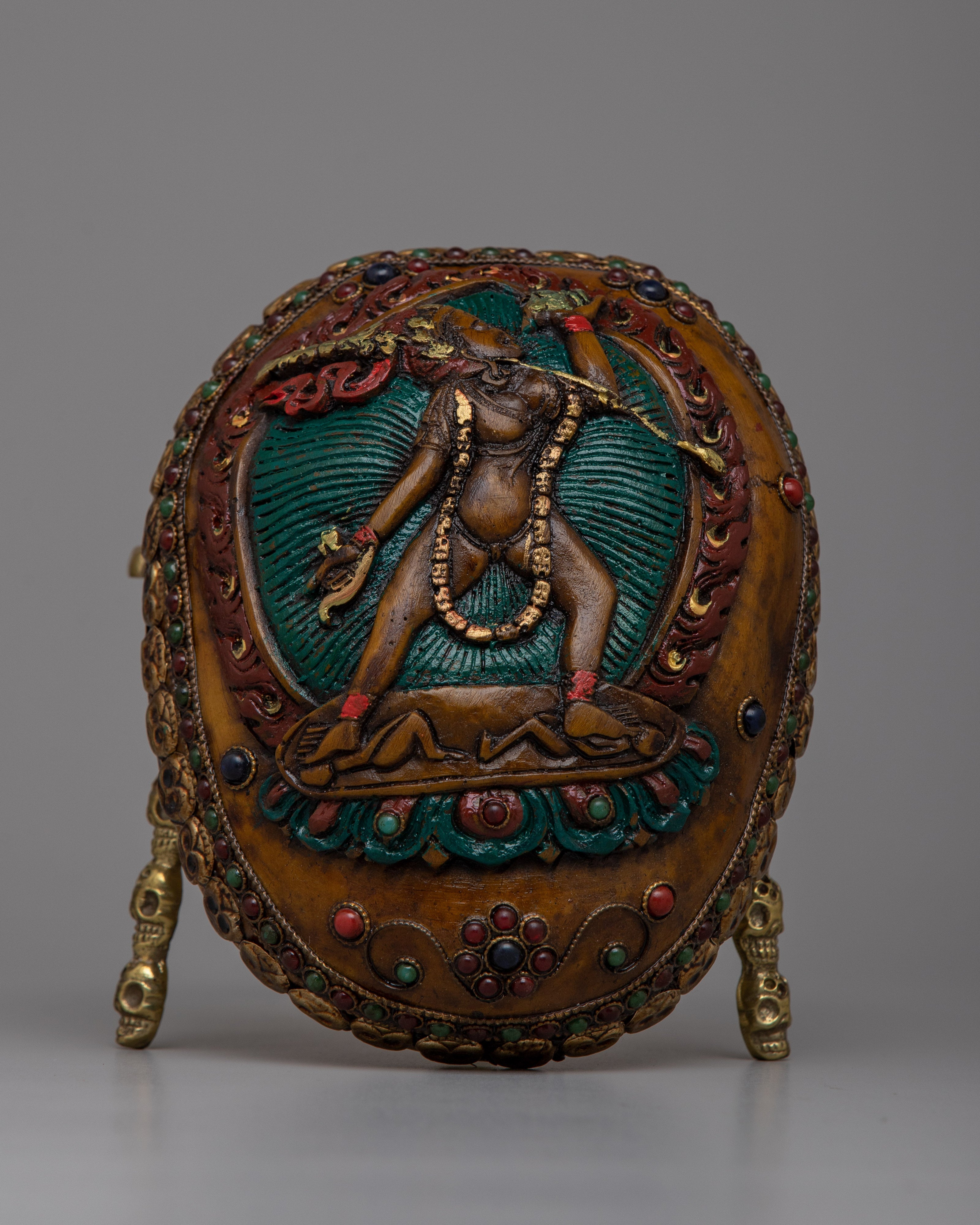 Kapala Skull Bowl | Sacred Rituals Enhanced with Copper and Silver