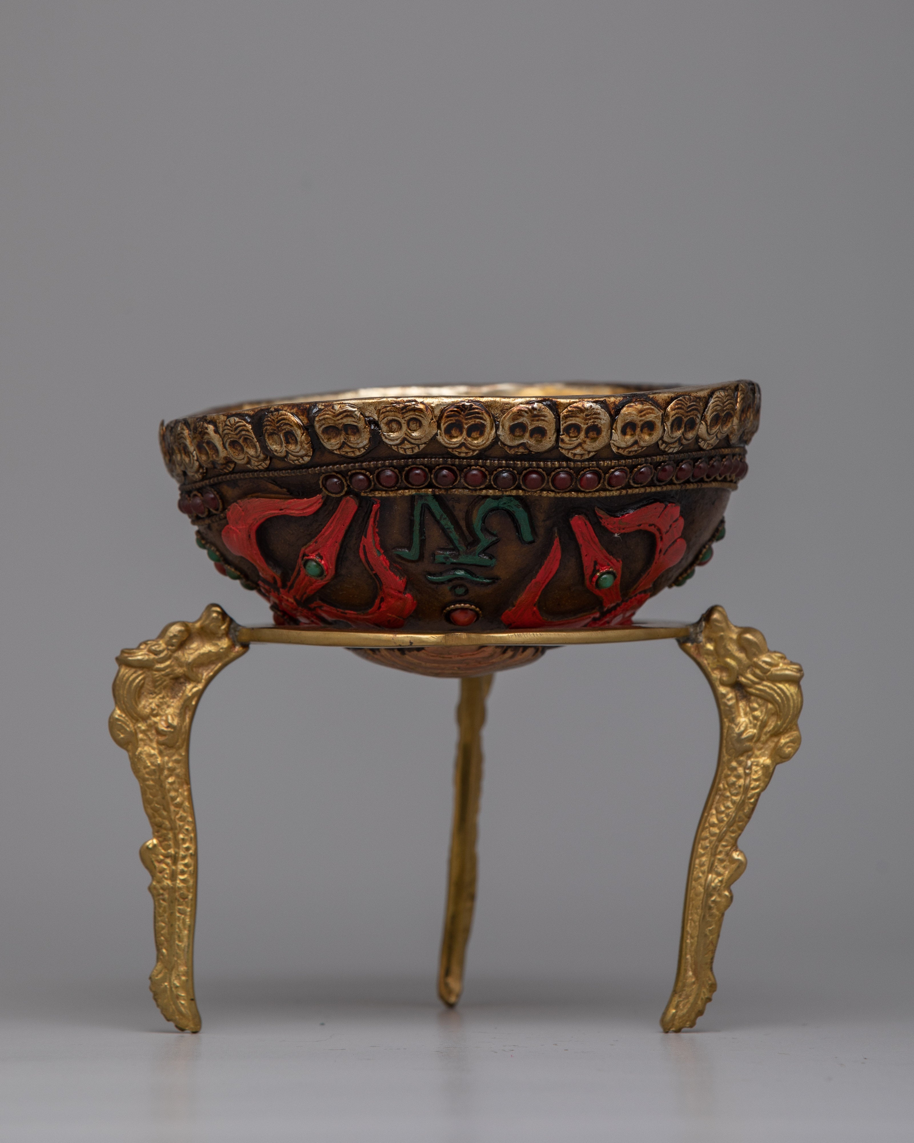 Tibetan Kapala Skull Cup | Offering Vessel in Copper