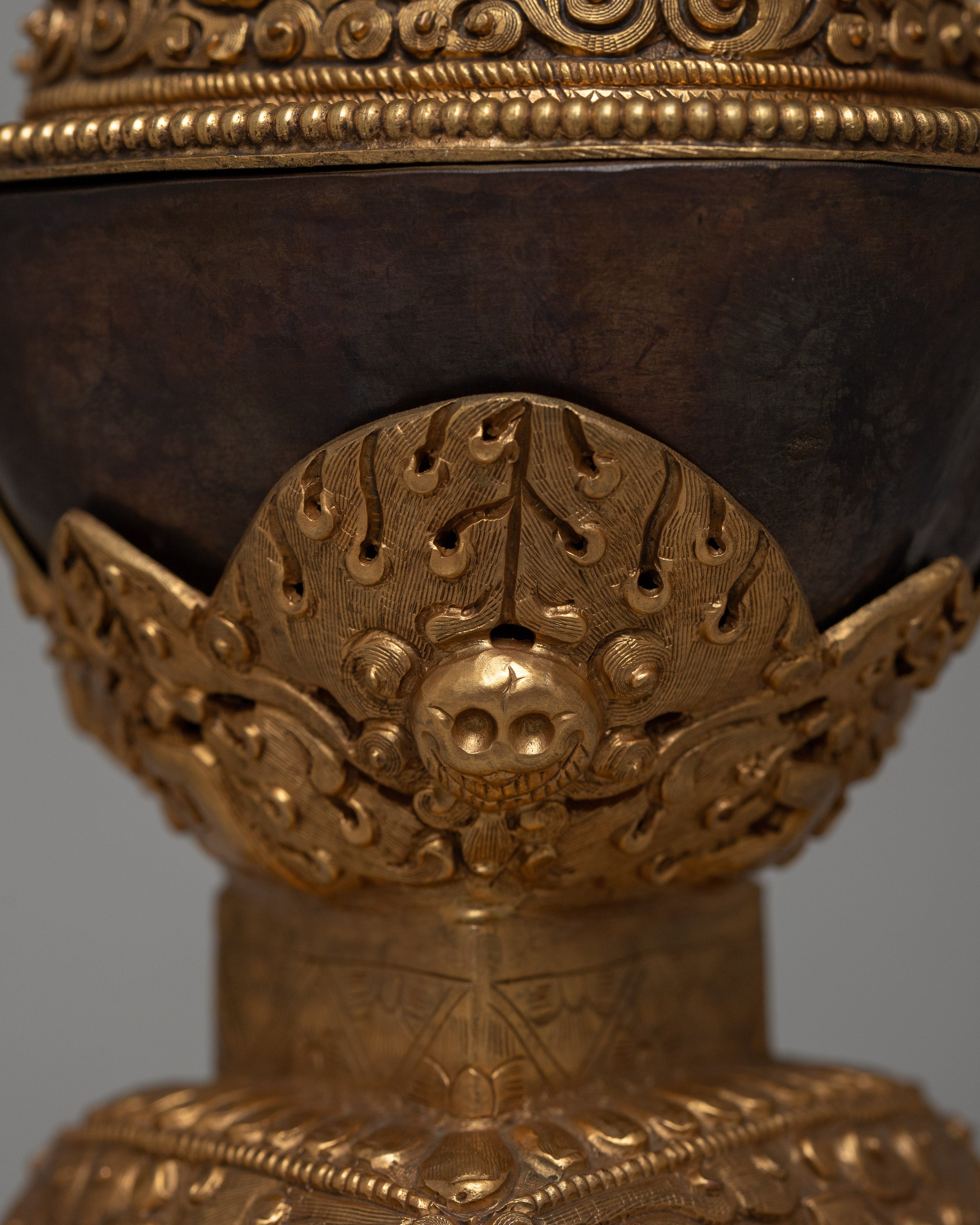 Tibetan Copper Kapala Set | Elevating Spiritual Offerings with Grace and Beauty