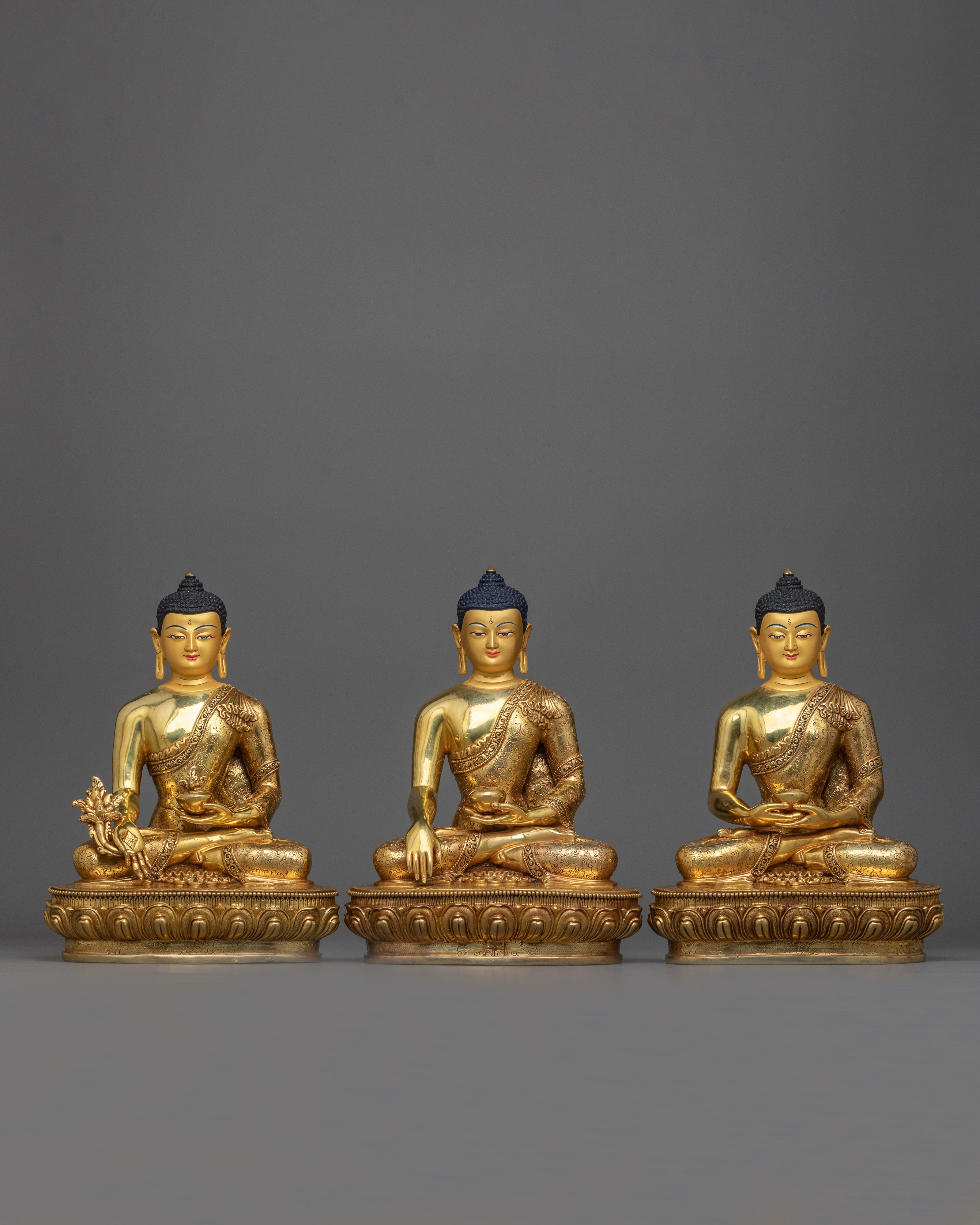 Bhaisajyaguru, Shakyamuni Buddha and Amitabha Buddha Statue Set