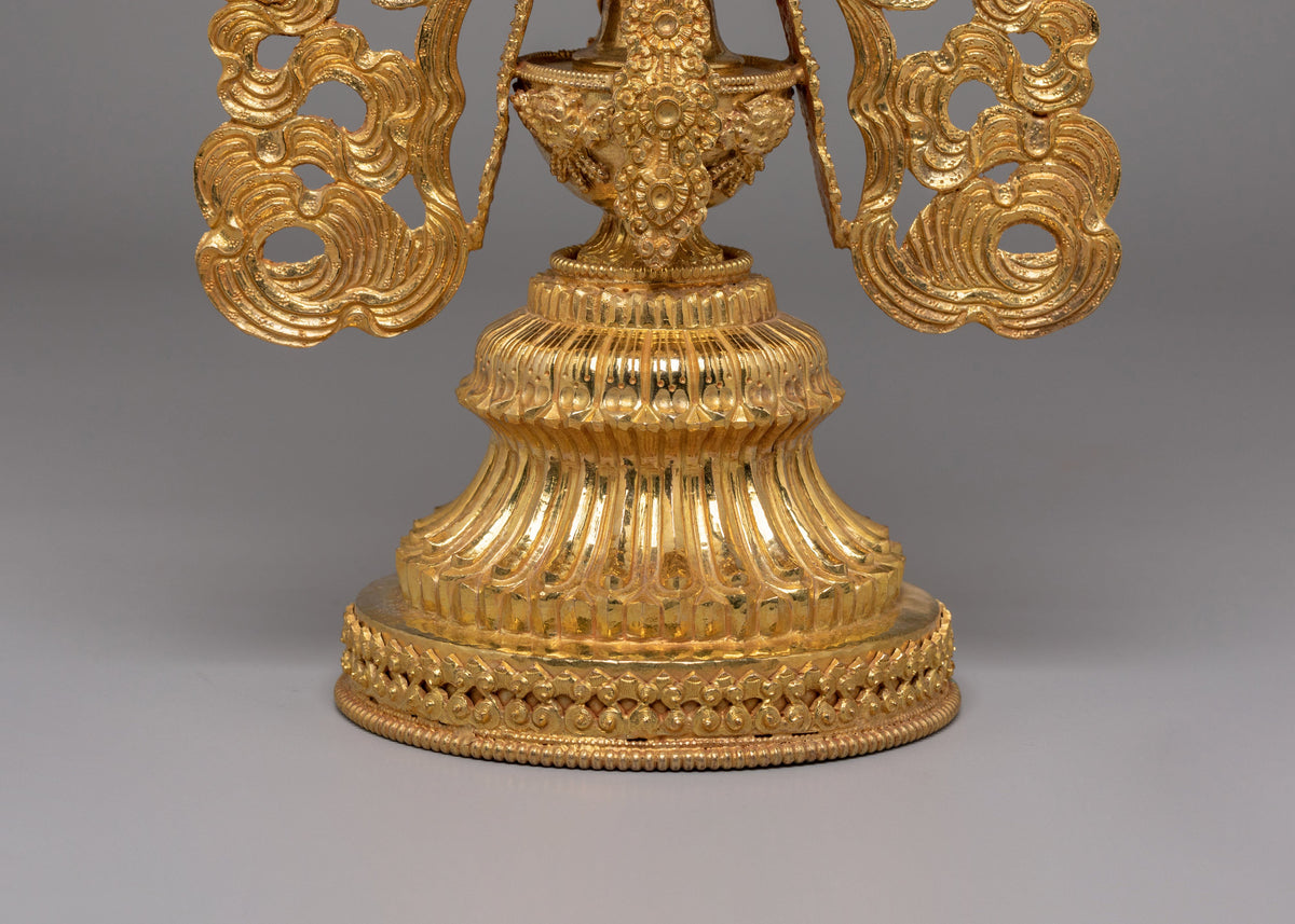 Buddhist Doya Ngaga Set | Gold-Plated Copper Ritual Tools