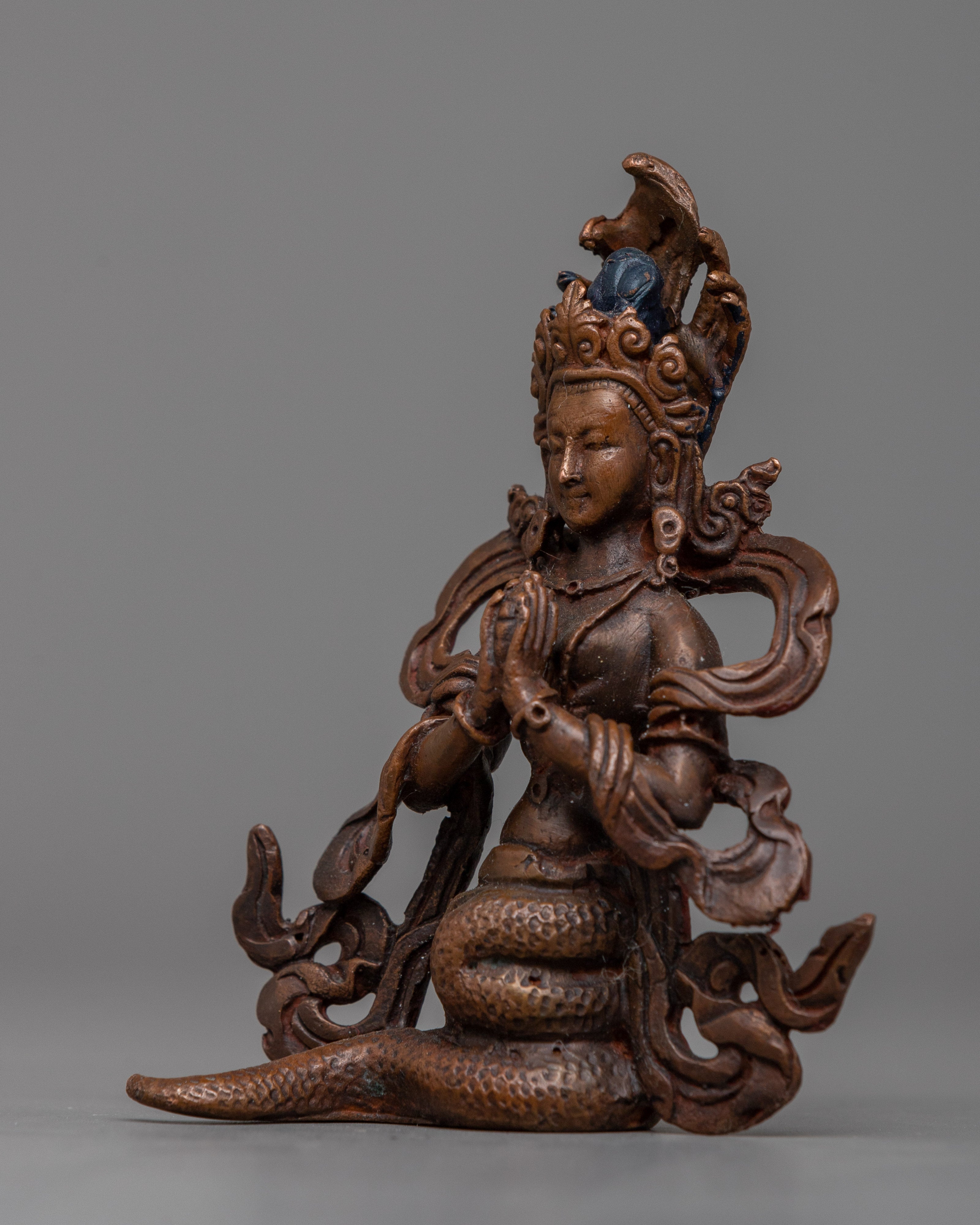 Copper Naga Kanya Statue | Exquisite Craftsmanship Honoring Serpent Deity