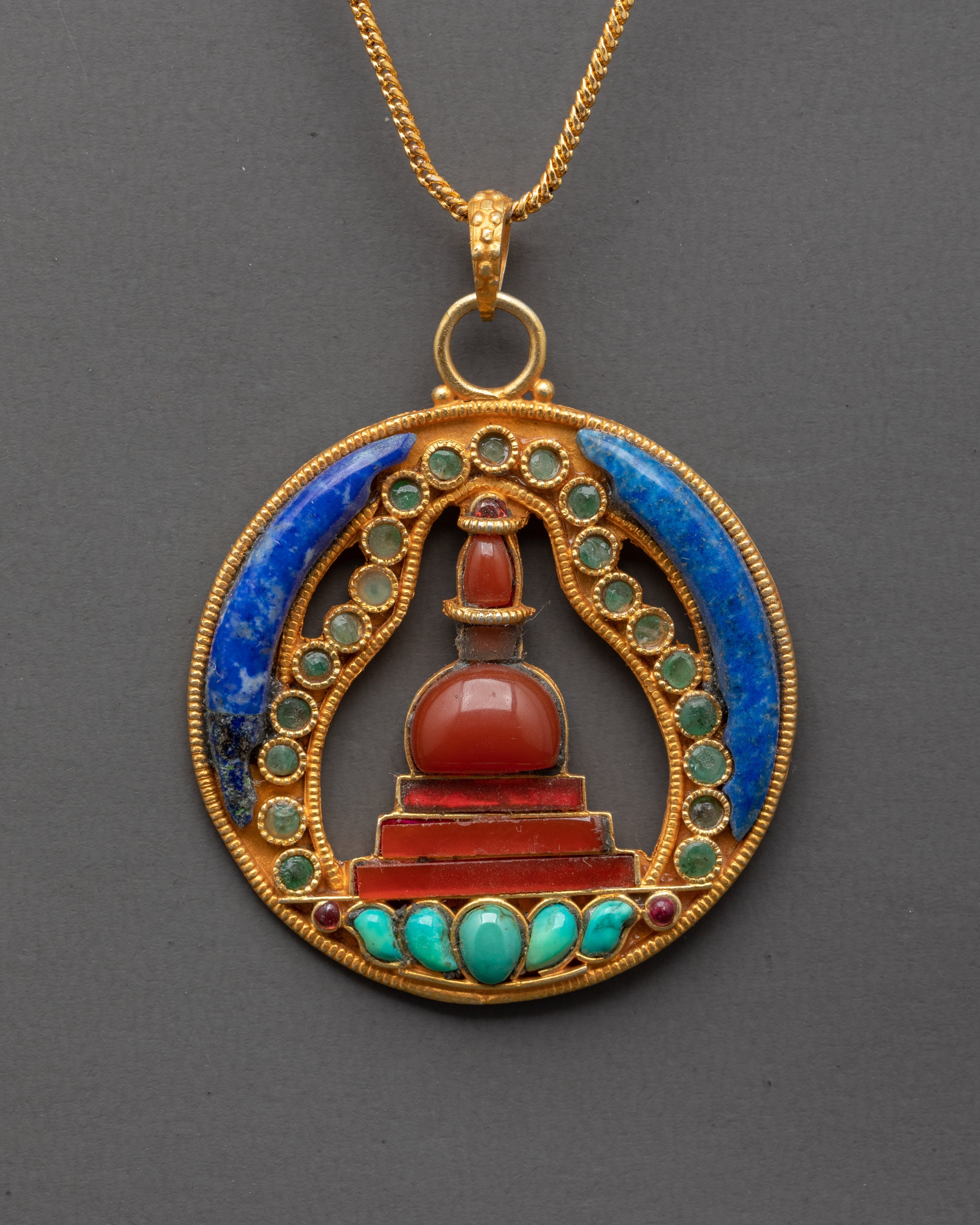 sterling silver stupa locket
