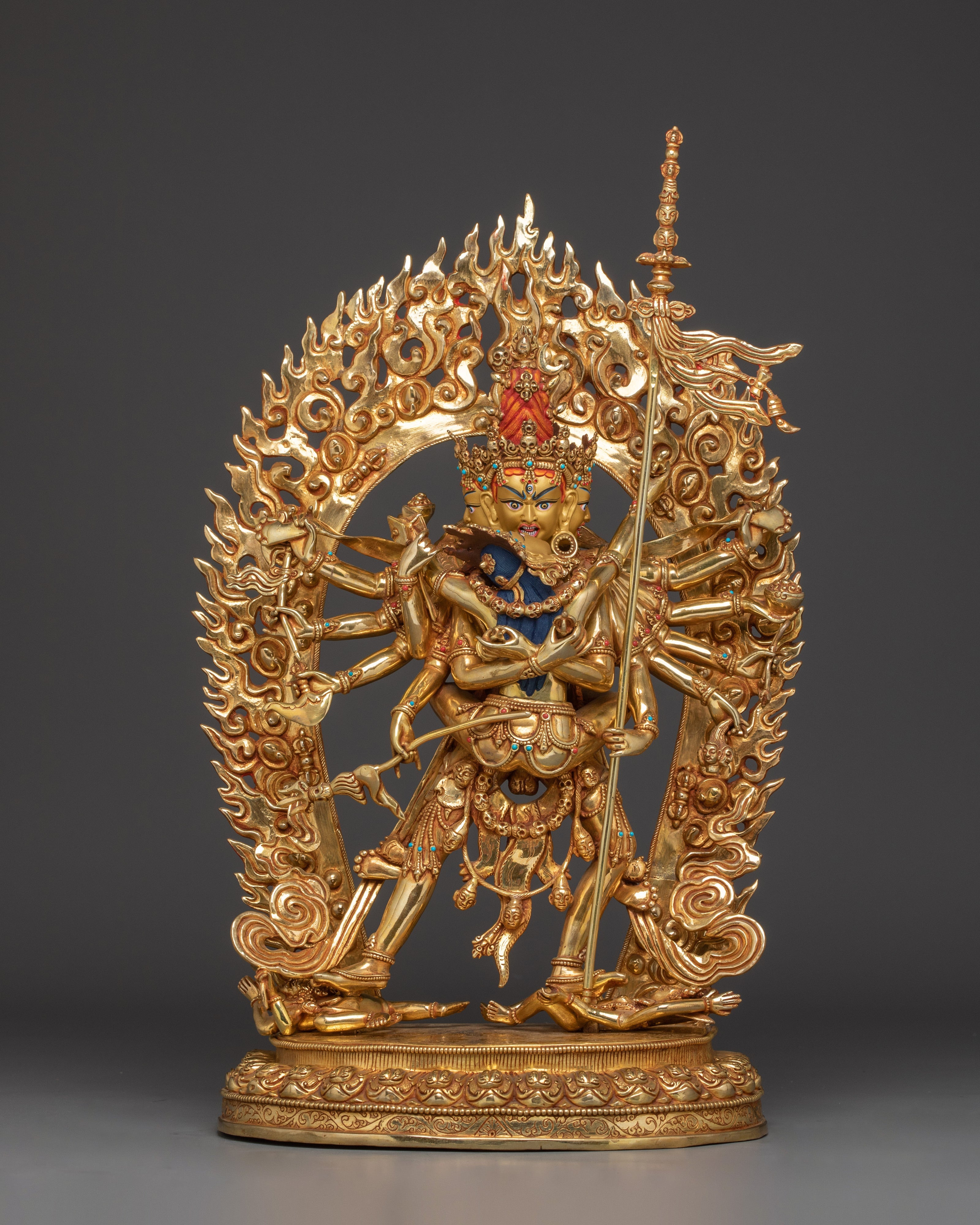 Chakrasamvara Statue in 24K Gold-Gilded