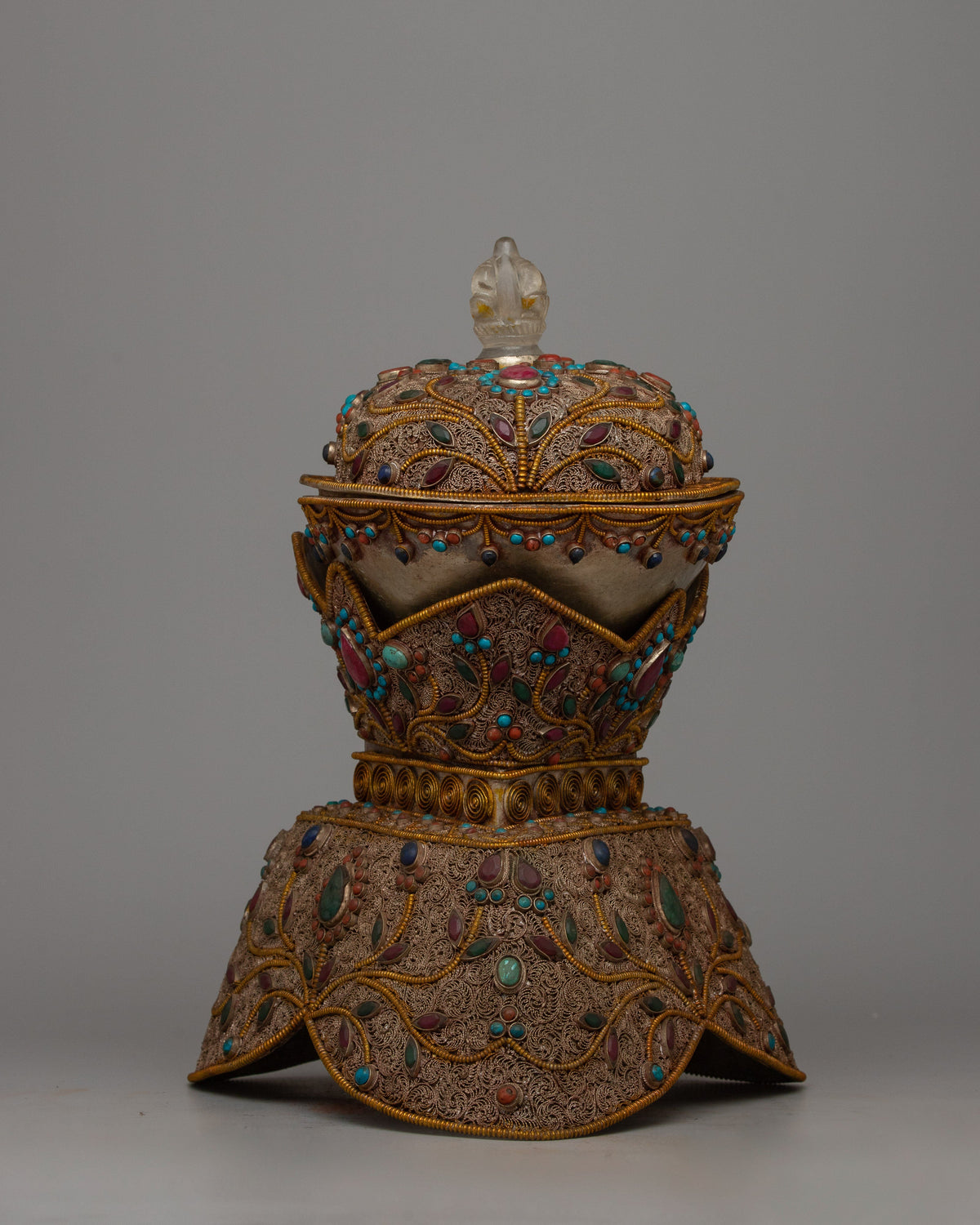 Sacred Ritual Copper Kapala | Spiritual Practice in Tibetan Buddhism