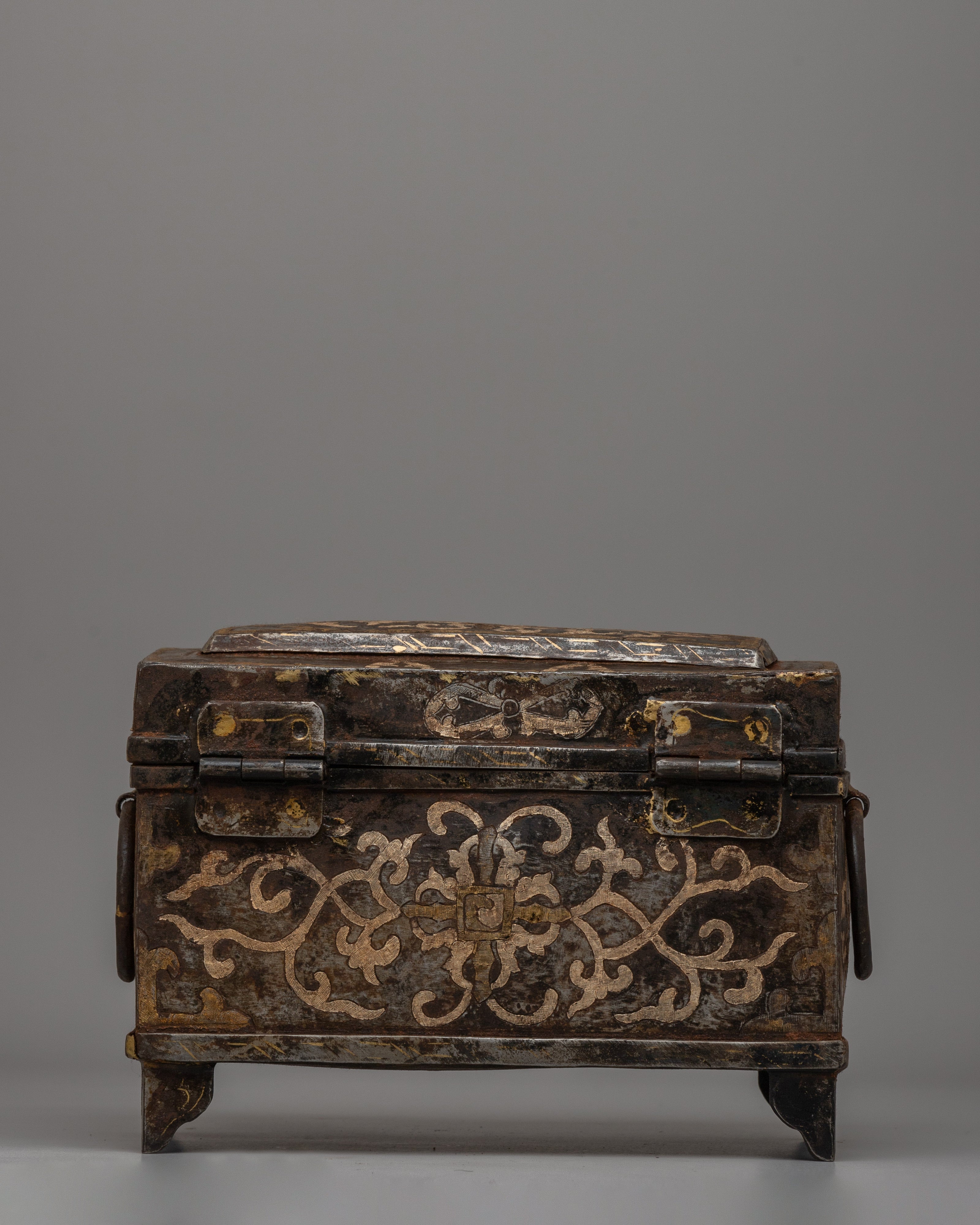Silver-Plated Tibetan Treasure Box | Sacred Artifact Storage