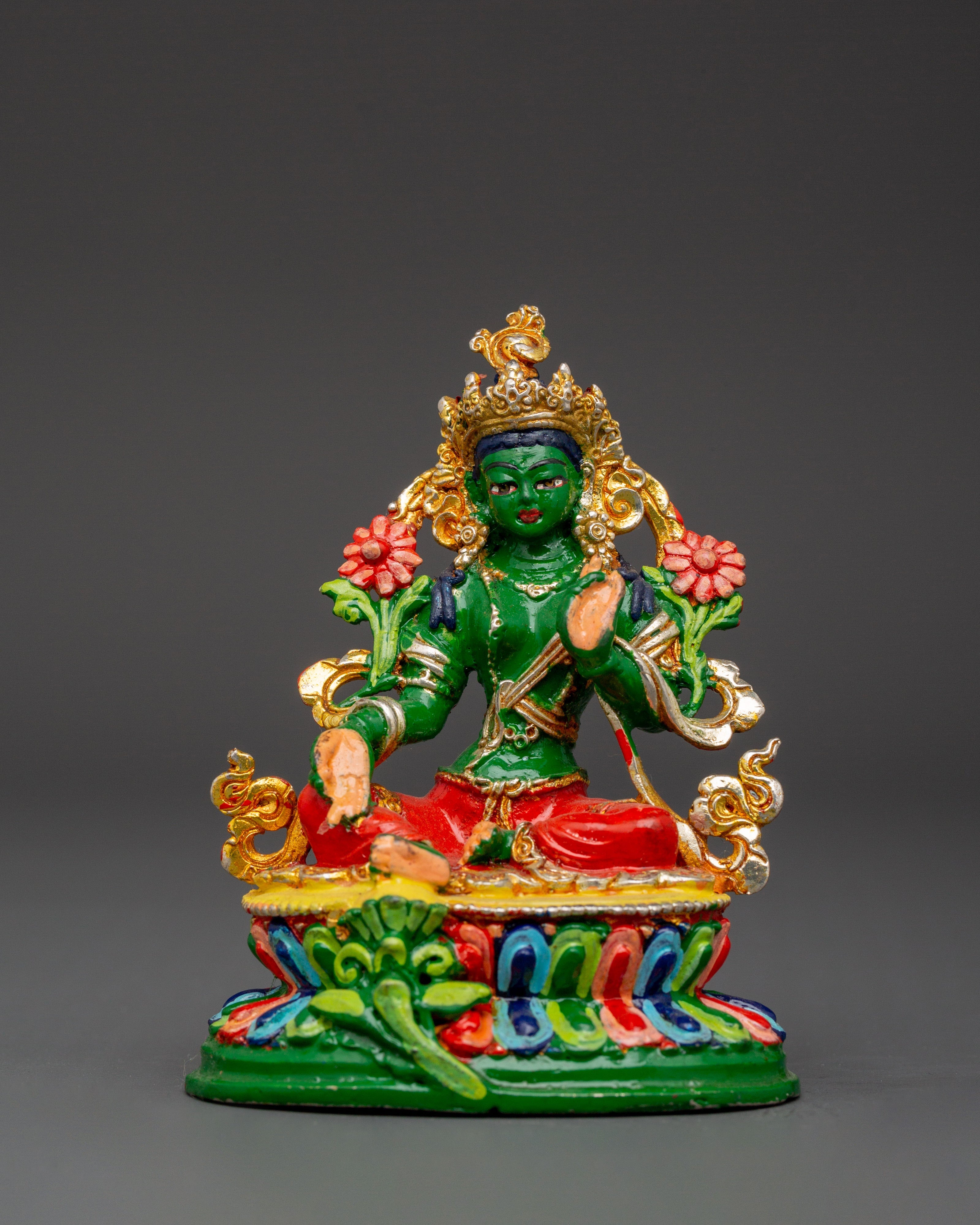 Copper Green Tara Sculpture | Altar Home Decor