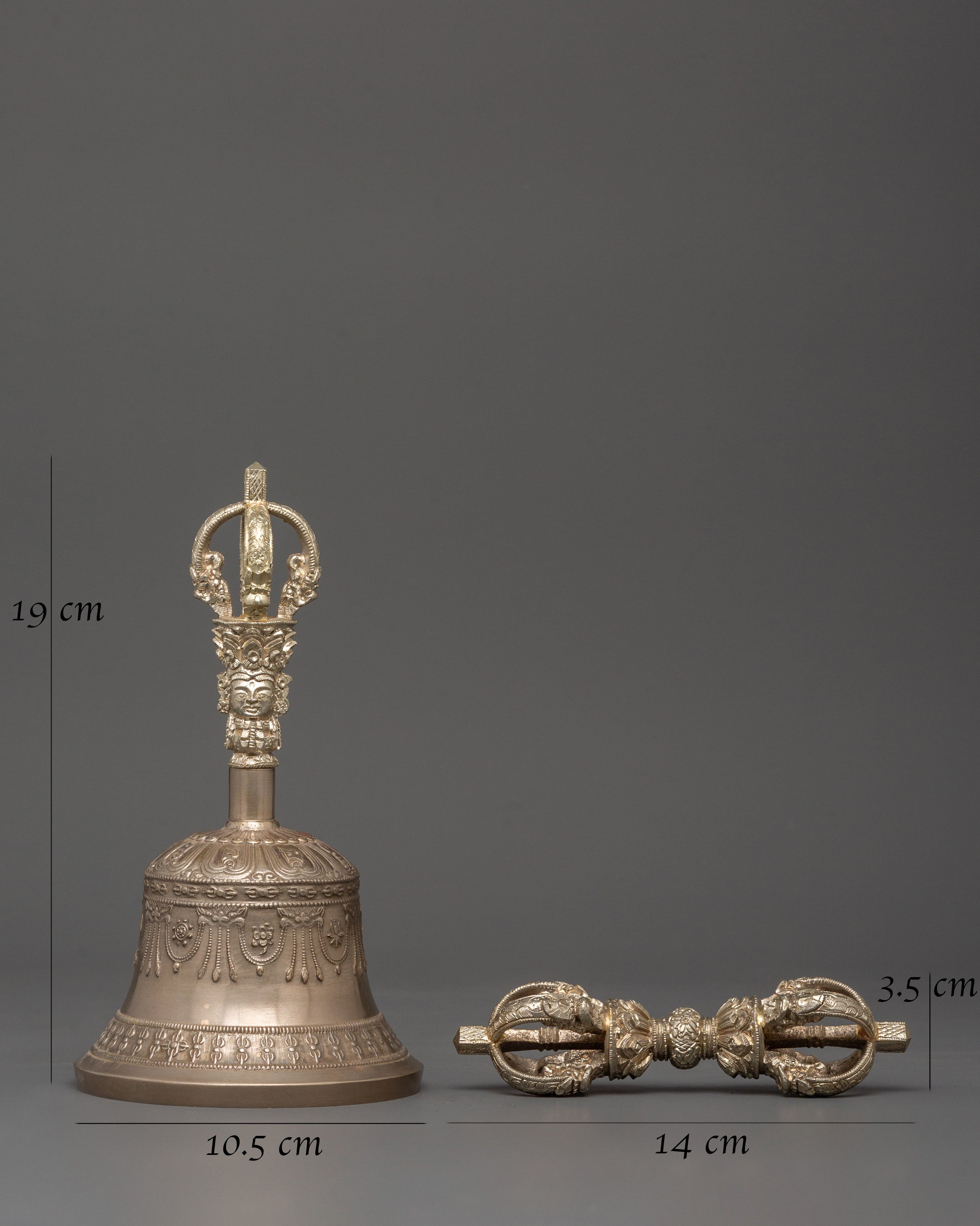 Tibetan Vajra & Bell Set | 7-Metal Bronze Buddhist Ritual Tools