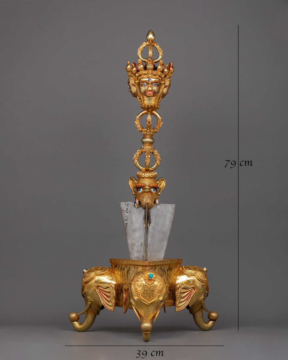 Phurba Ritual Set with Stand | Exquisite Copper Craftsmanship for Sacred Ceremonies