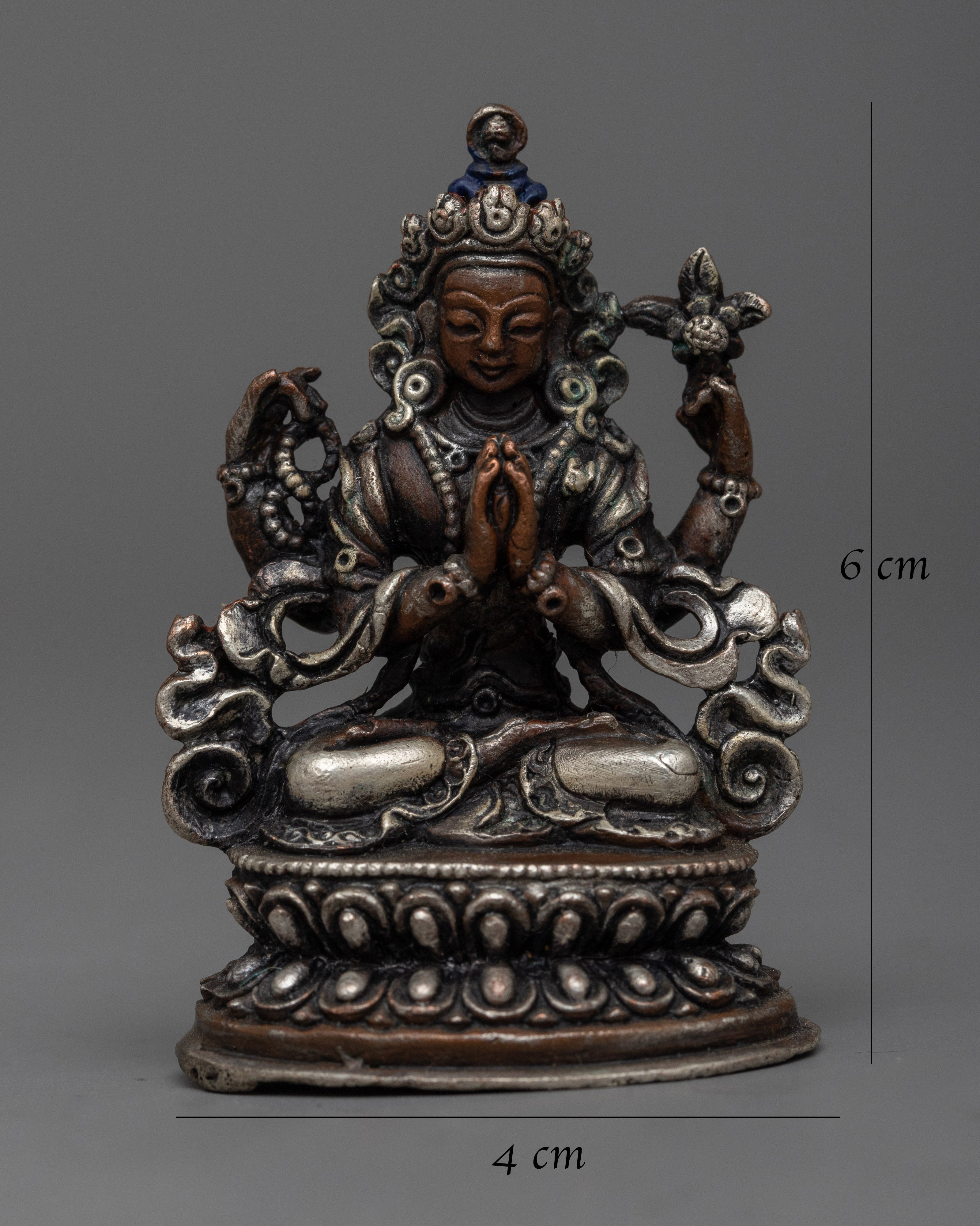 Copper Statue of Chenresig | Symbol of Infinite Love and Mercy