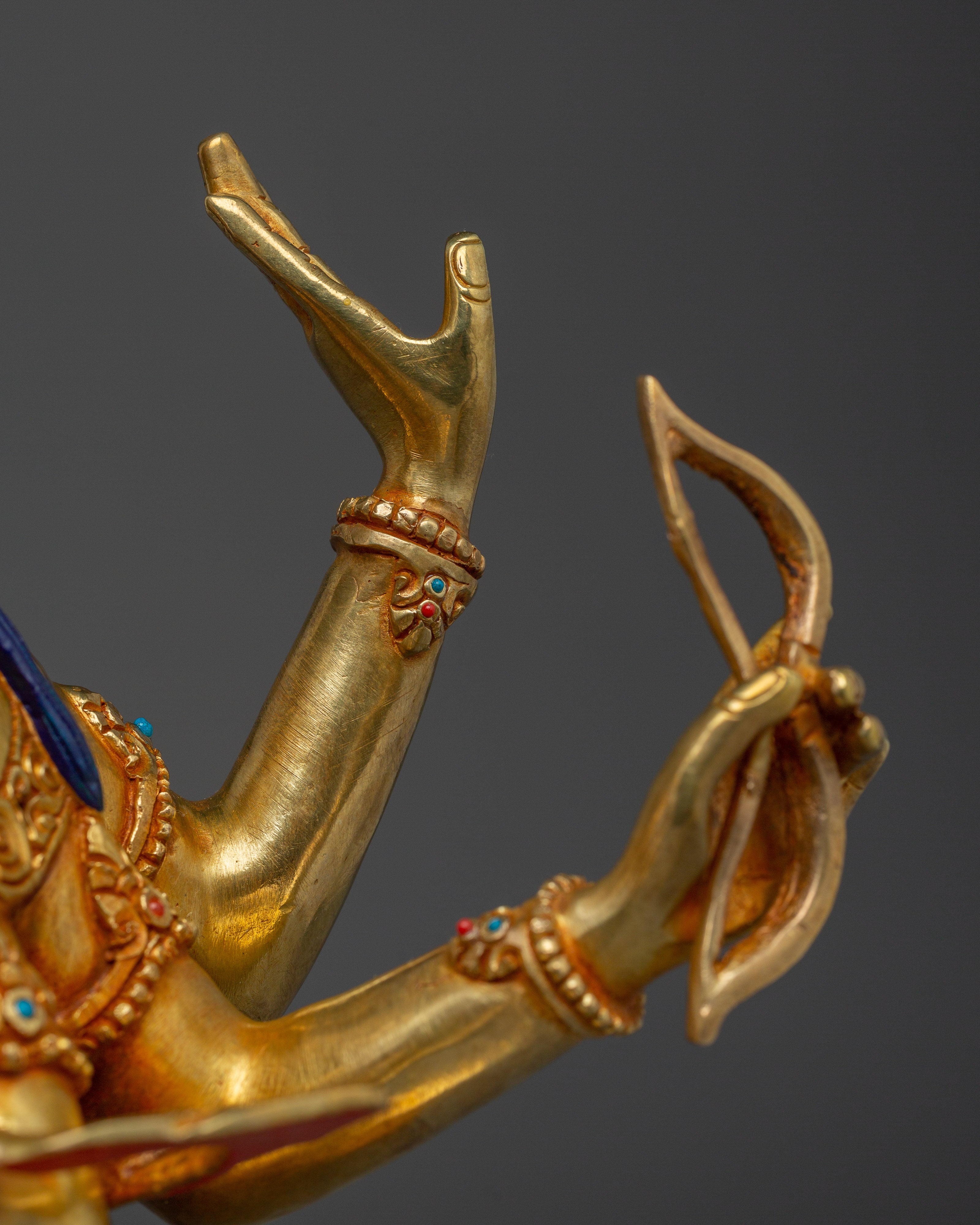 24K Gold-Gilded Namgyalma Copper Statue | Buddhist Deity for Meditation