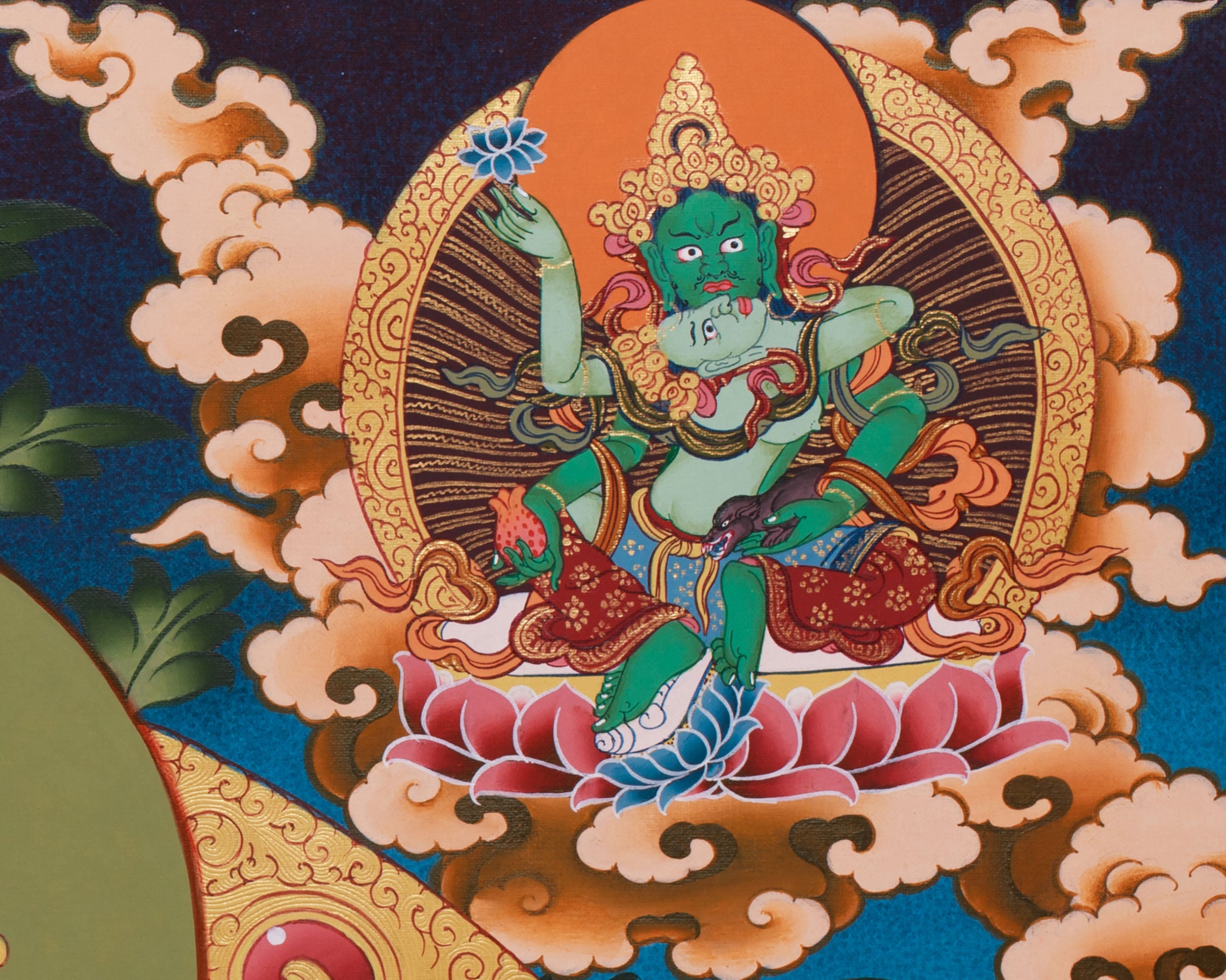 Five Dzambhala Artwork | Tibetan Wealth Deities in Sacred Harmony