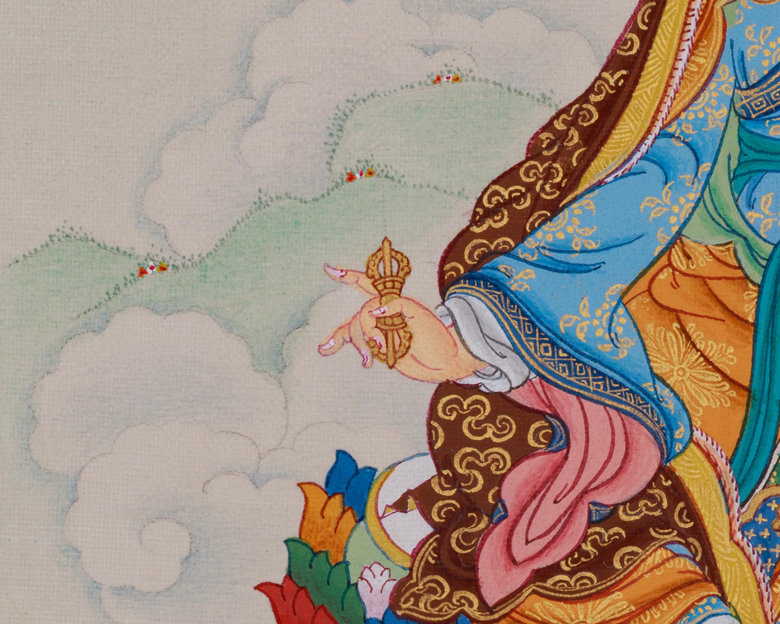 Thangka Padmasambhava | Hand-Painted Tibetan Guru Art
