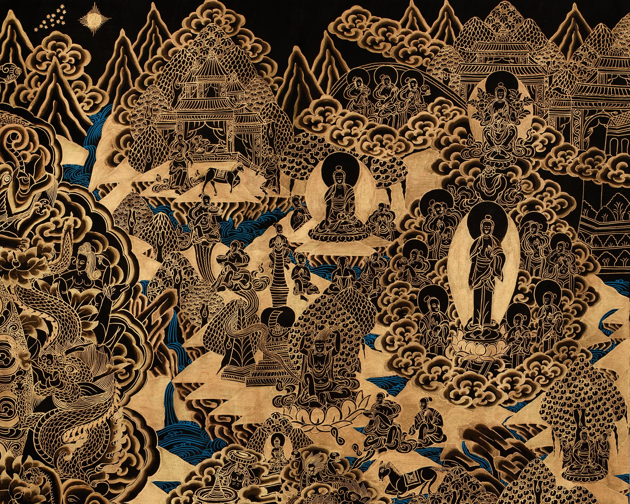 Buddha’s Life Story Thangka | A Timeless Representation of Spiritual Transformation