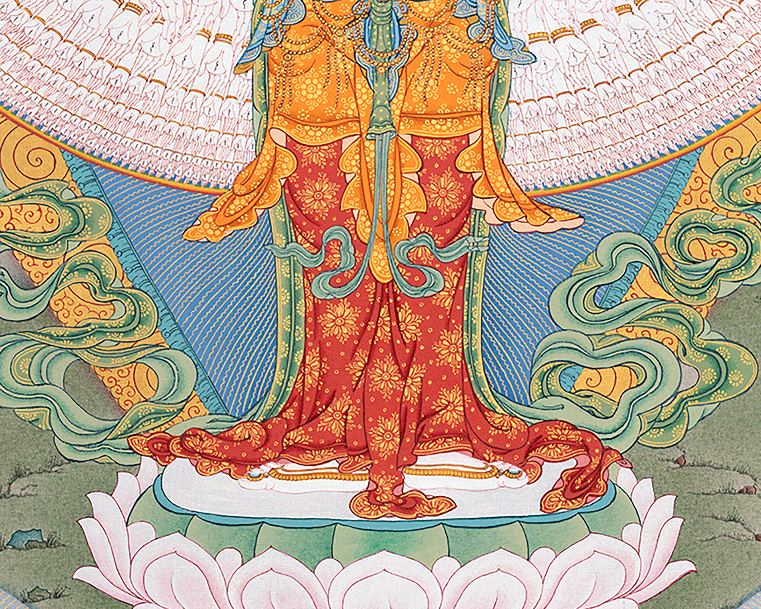 1000 Armed Chenresig Thangka | Avalokiteshvara Deity Artwork | Bodhisattva Art