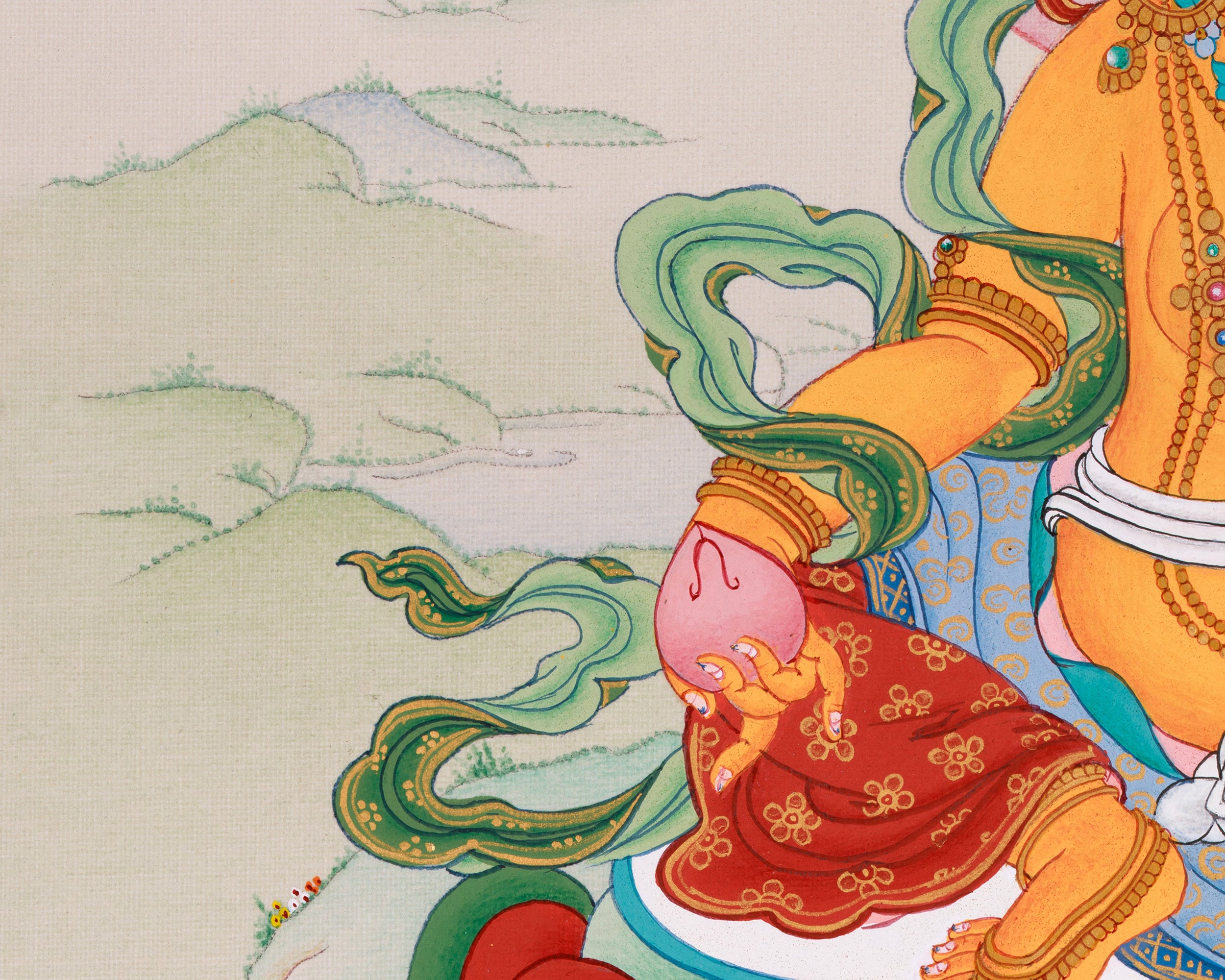 Dzambhala Jewels Deity Art Thangka