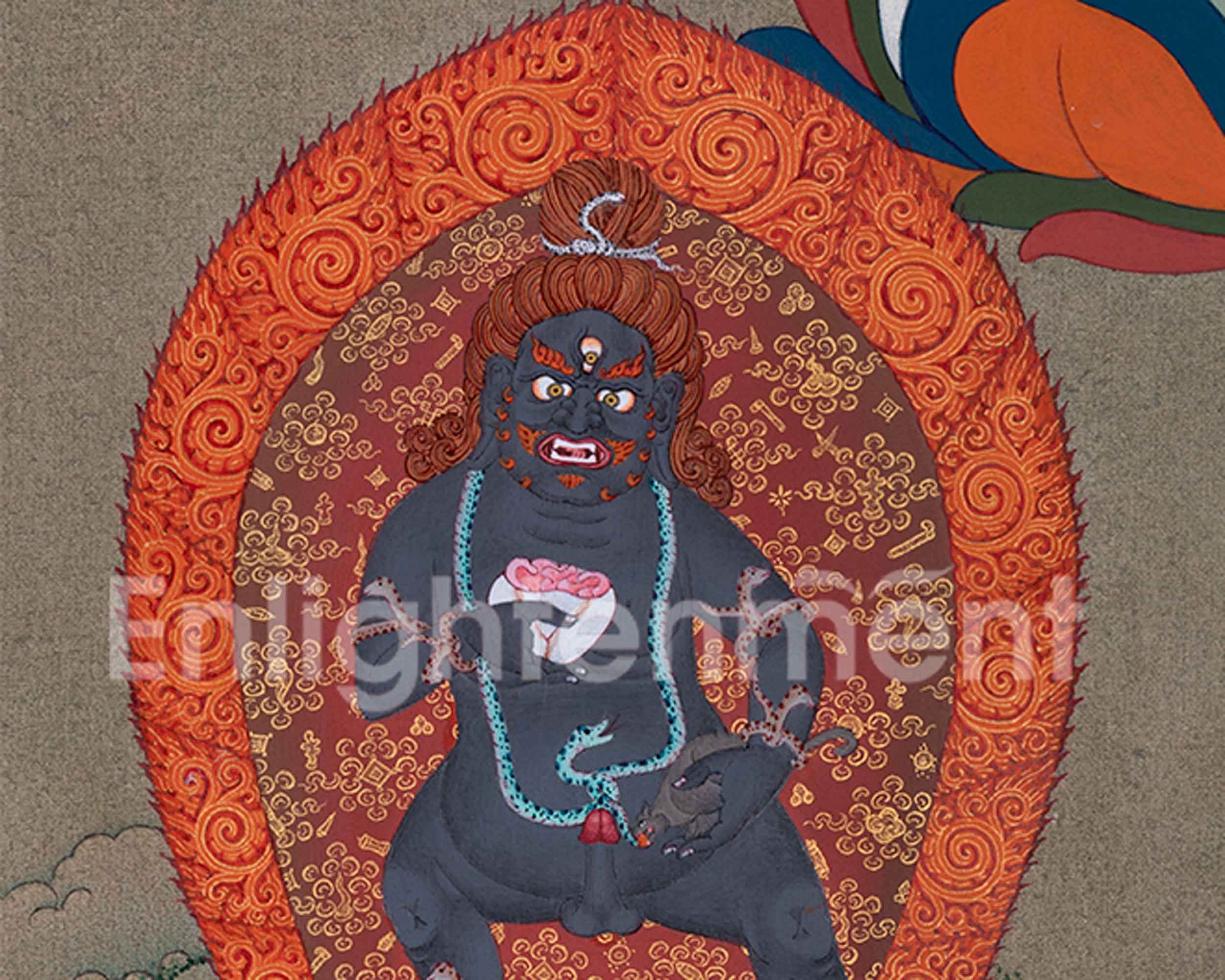 Five Dzambhala Thangka | Deity of Wealth and Compassion | Nepalese Hand-painted Thangka