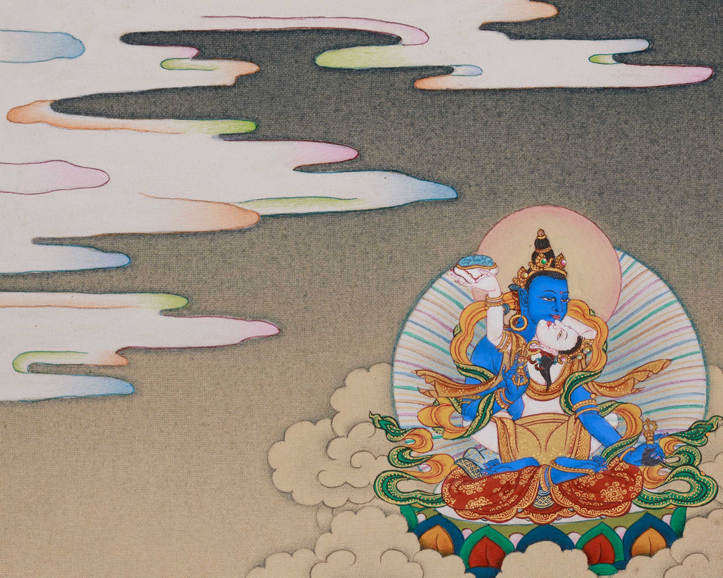Traditional Thangka of Guru Sangye | Sacred Tibetan Meditation and Lineage Painting