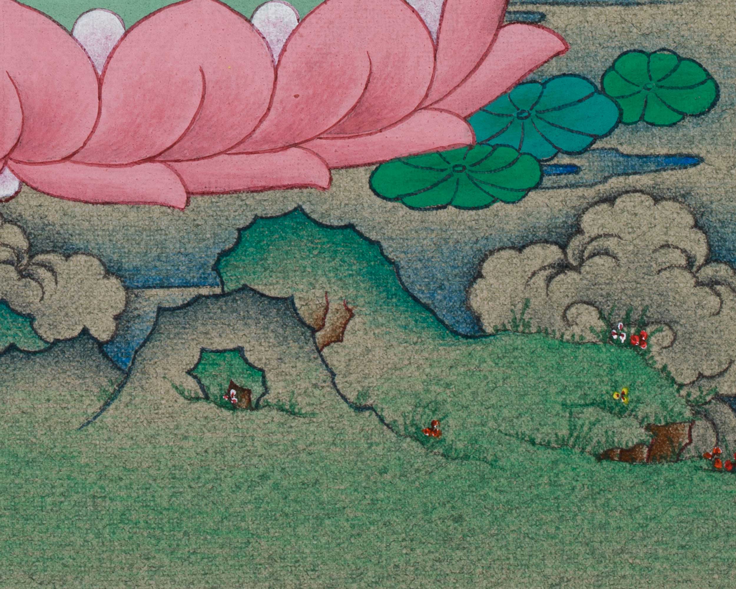 6.5 Inch Tibetan Amitabha Buddha Painting | Buddha of Limitless Light and Serenity