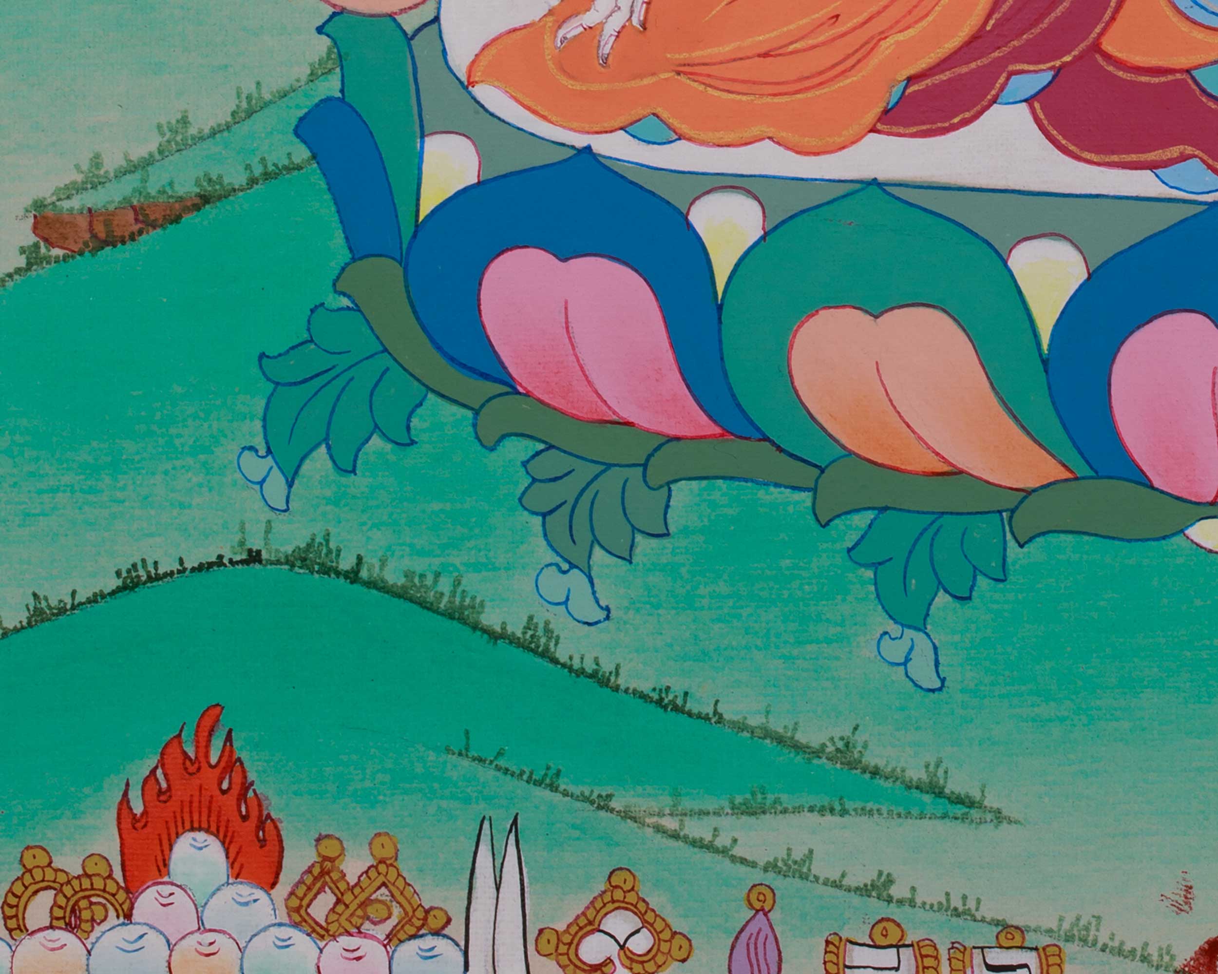 12 Inches White Tara Thangka | Seven-Eyed Goddess of Longevity | Brocade