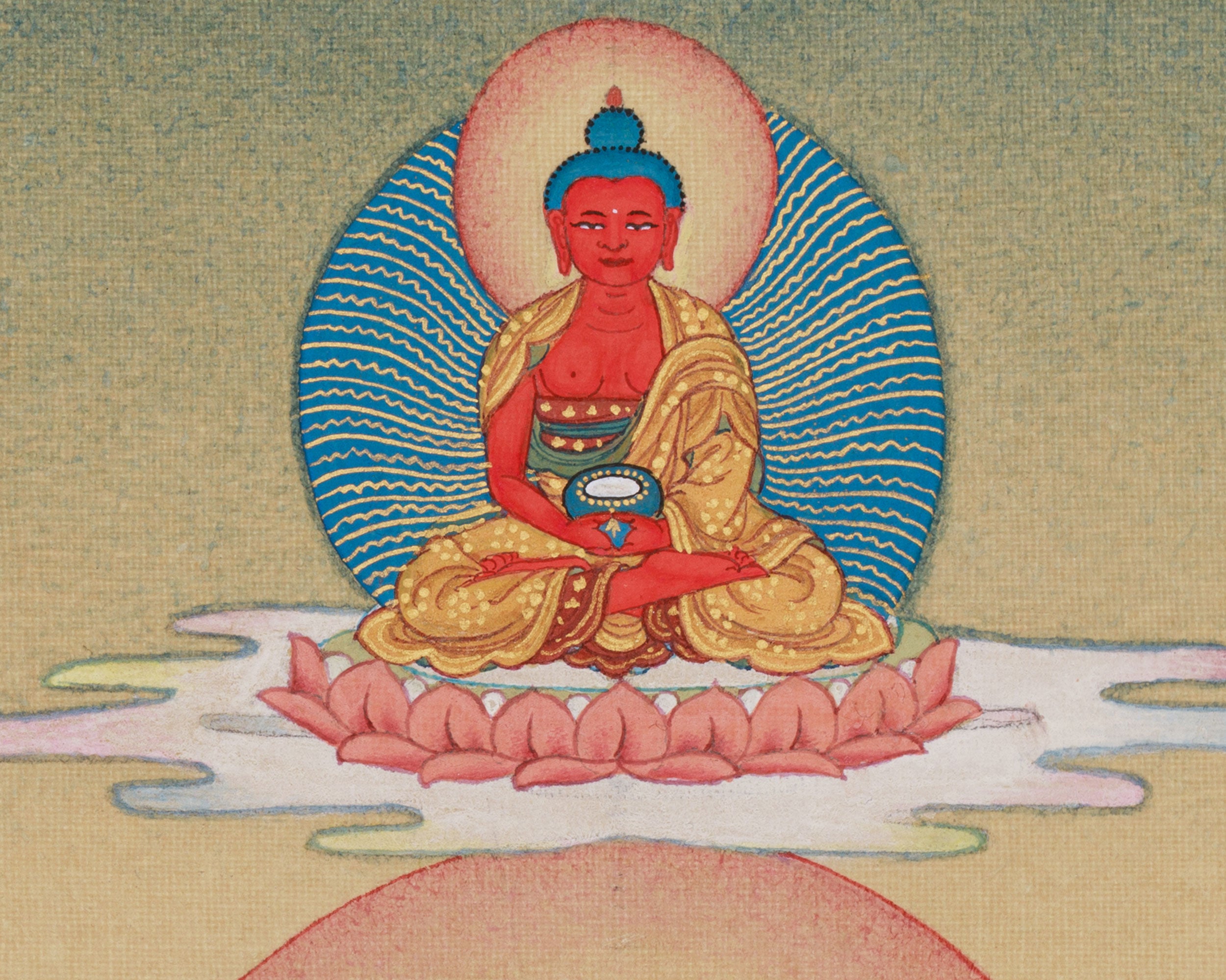 Goddess White Tara With Amitabha Thangka | Healing, Longevity and Spiritual Protection
