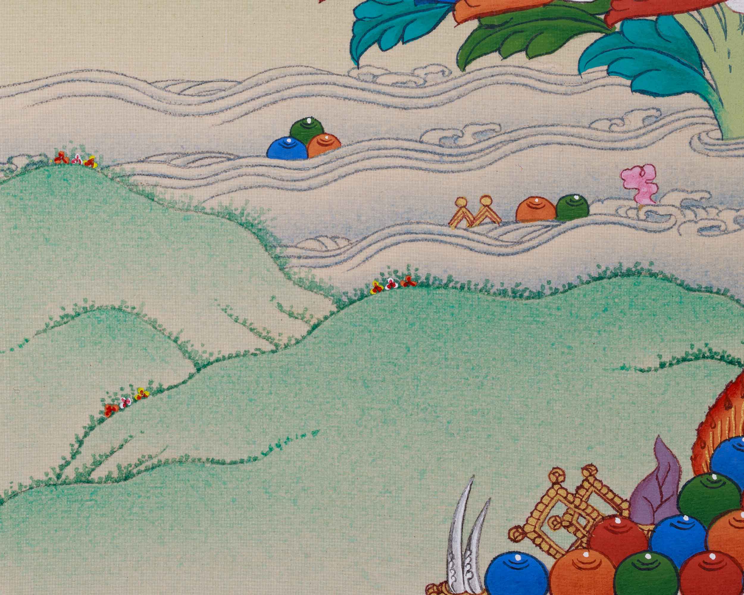 Himalayan Thangka of Guru Rinpoche | Spiritual Teacher