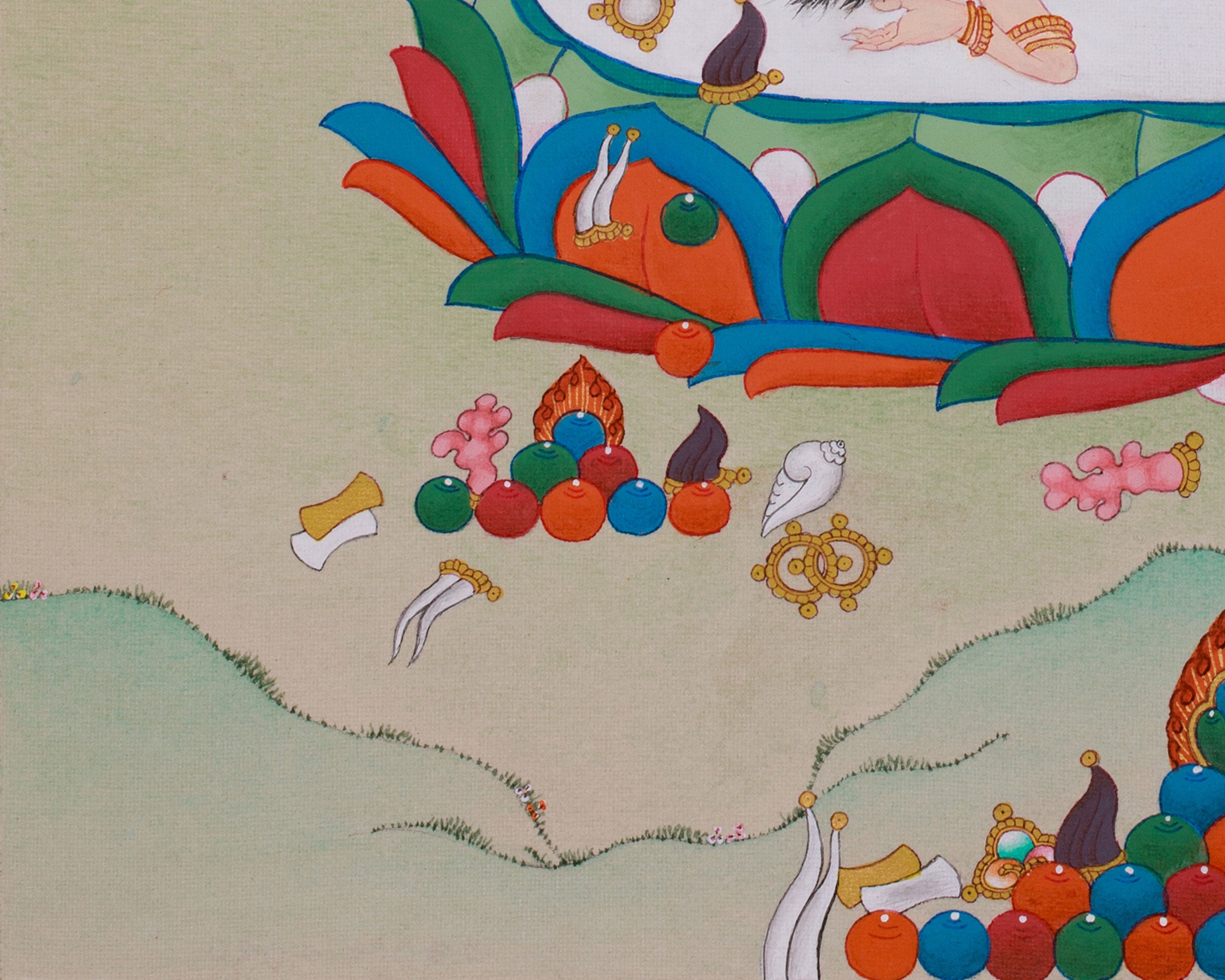 Tibetan Black Dzambhala Thangka | The Divine Guardian of Abundance and Spiritual Growth