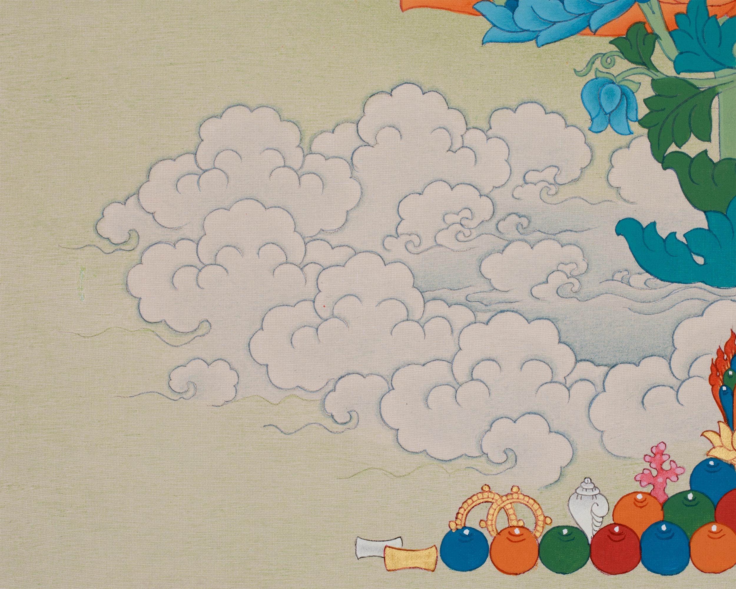 Green Tara Thangka Goddess of Compassion | Spiritual Wall Hanging