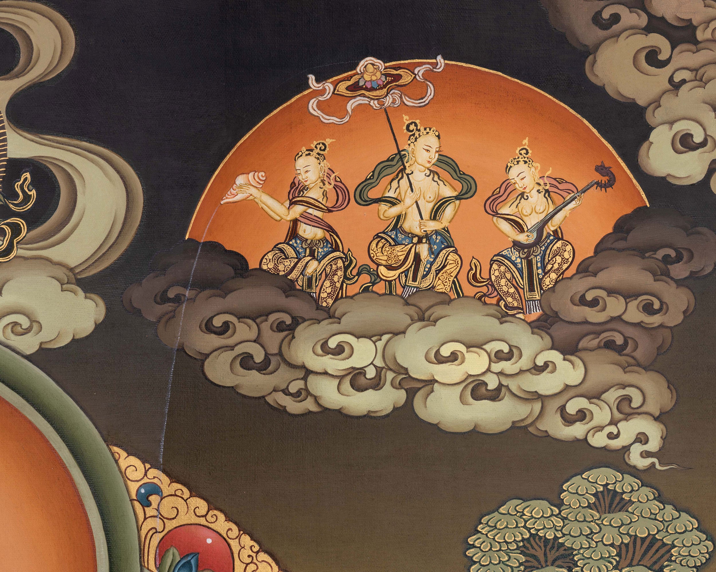 White Tara With Two Bodhisattvas Thangka | Power of Compassion and Enlightenment