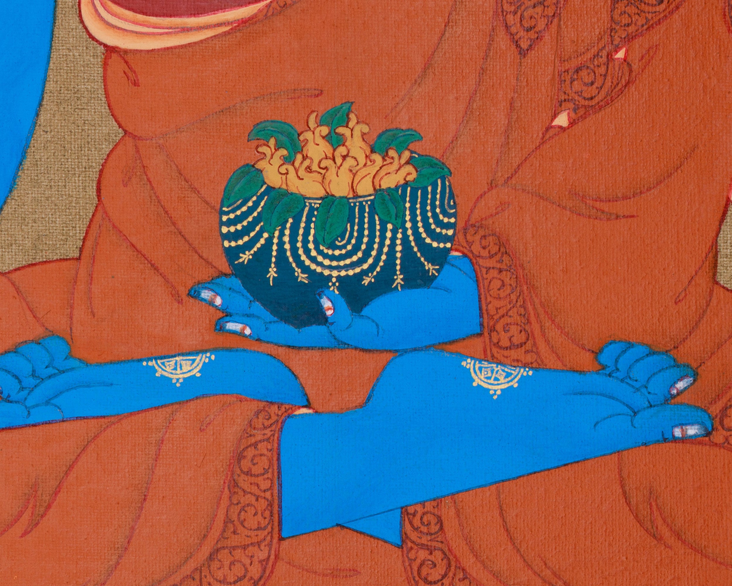 Healing Buddha Artwork | Traditional Tibetan Medicine Buddha Thangka