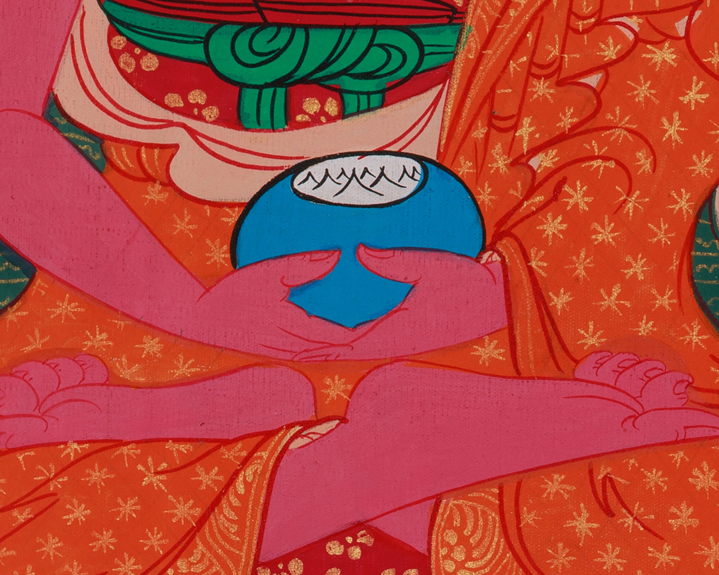 Amitabha, Red Buddha Thangka | Infinite Light and Compassion