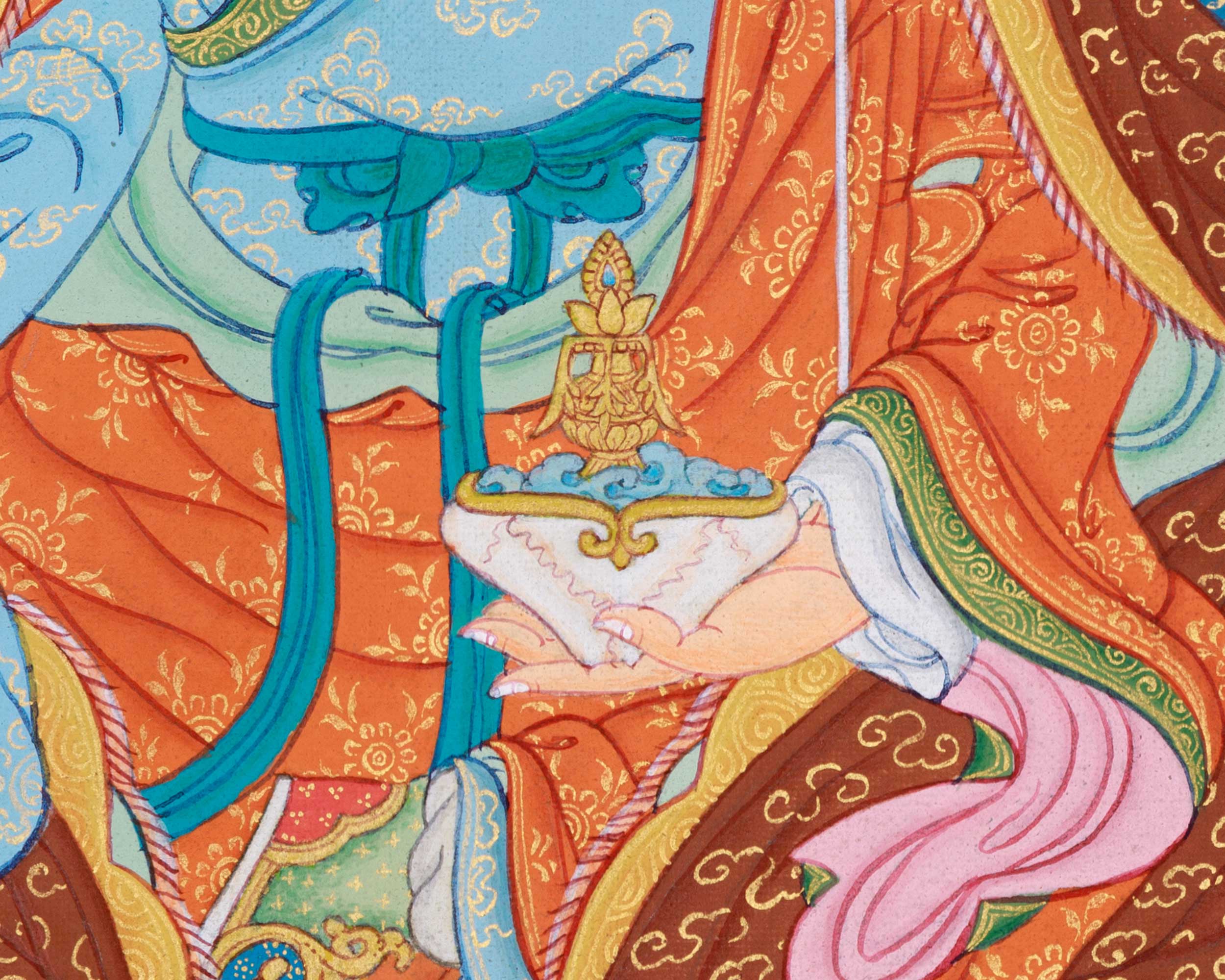 Guru Rinpoche Thangka: Free Brocade