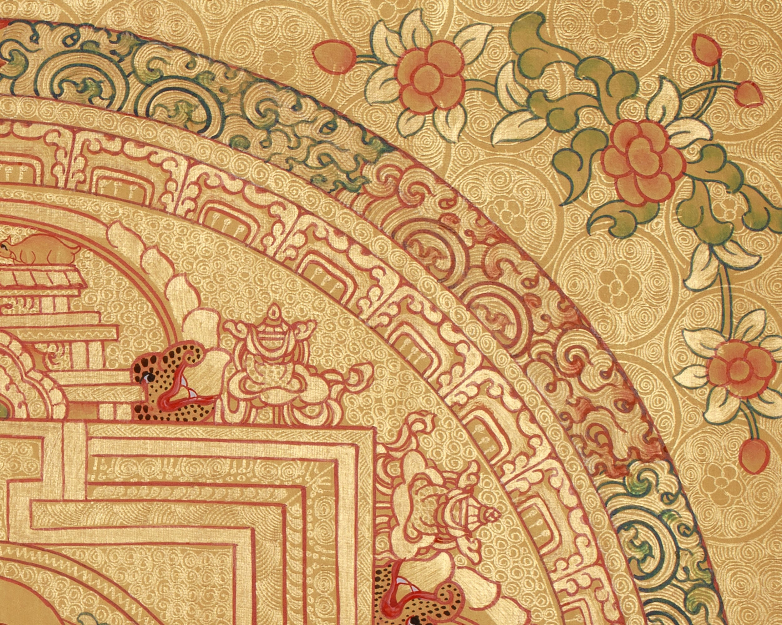 Gold Bodhisattva Chenrezig Mandala | Buddha of Mercy and Wisdom