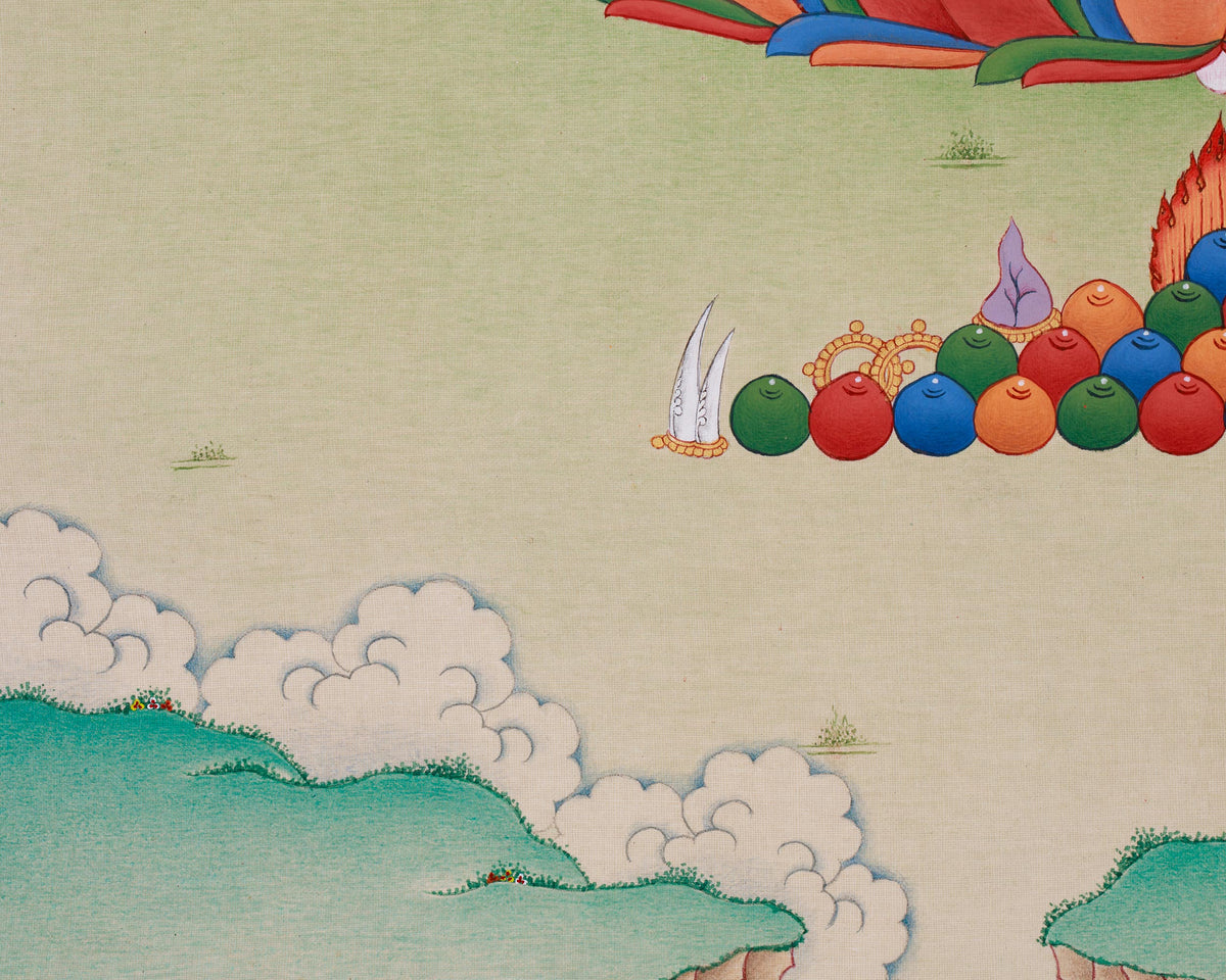 Red Buddha Amitayus | A Sacred Thangka of Longevity, Healing, and Wisdom