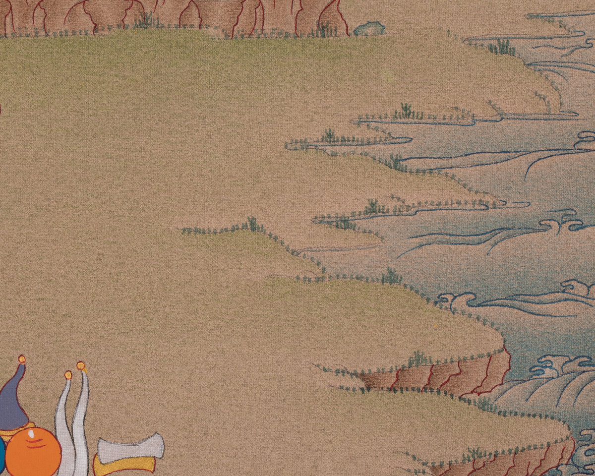 Dzambhala Deity of Generosity Thangka | Represent Wealth, Fortune, And Prosperity