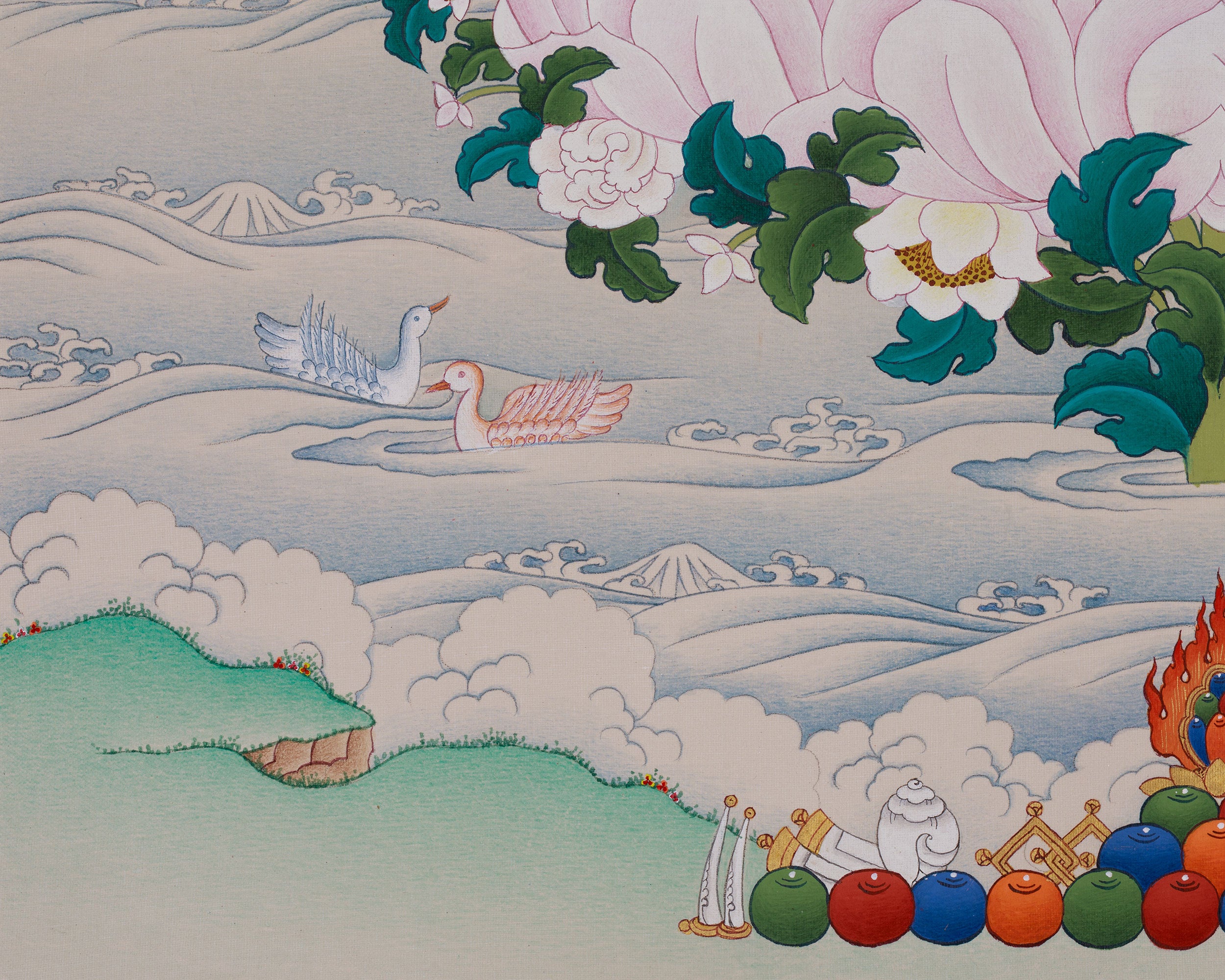 Vajrasattva Symbol of Purification Thangka | Dorje Sempa Artwork