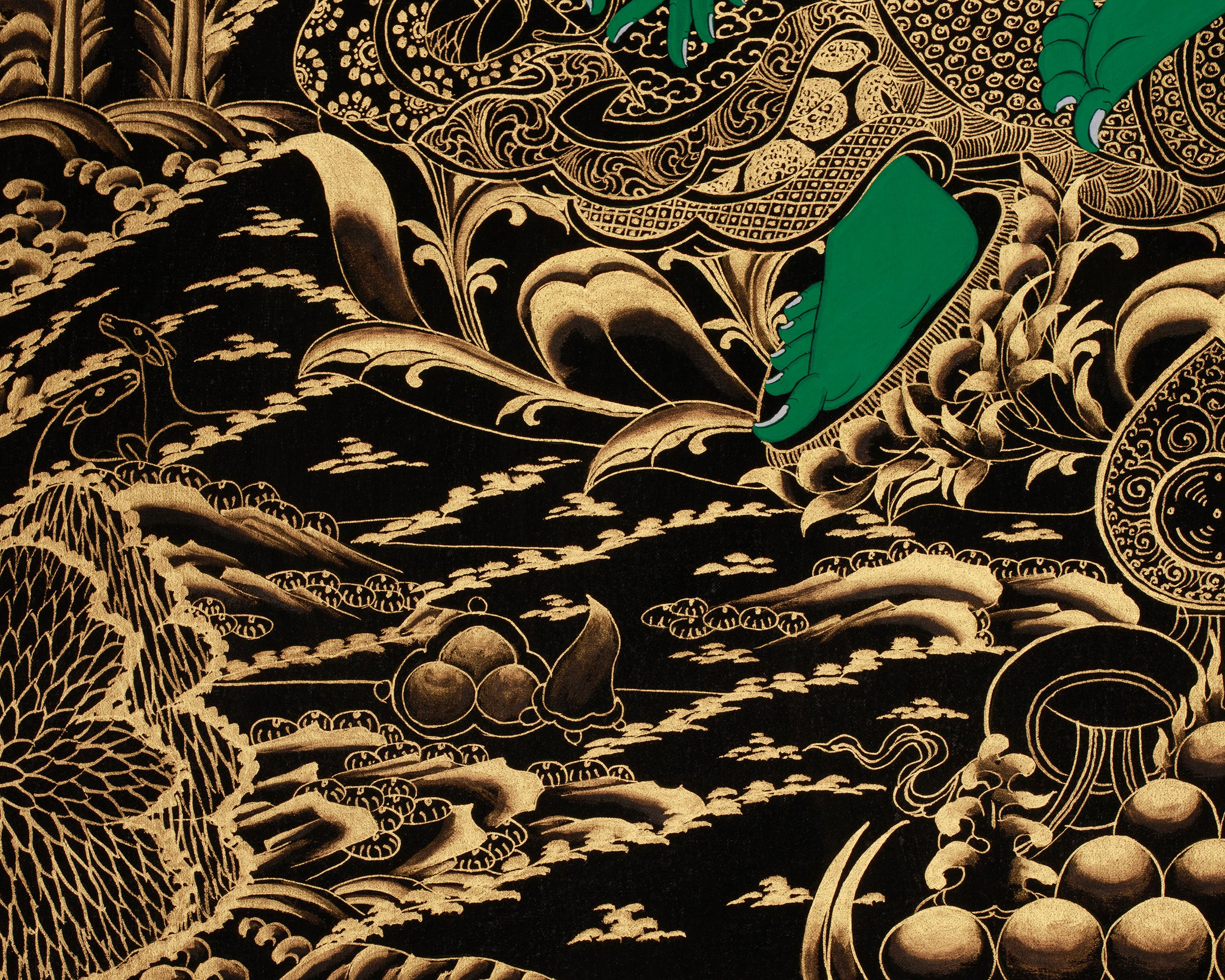 Divine Thangka Of Green Tara | Tibetan Buddhist Art | Meditation Altar