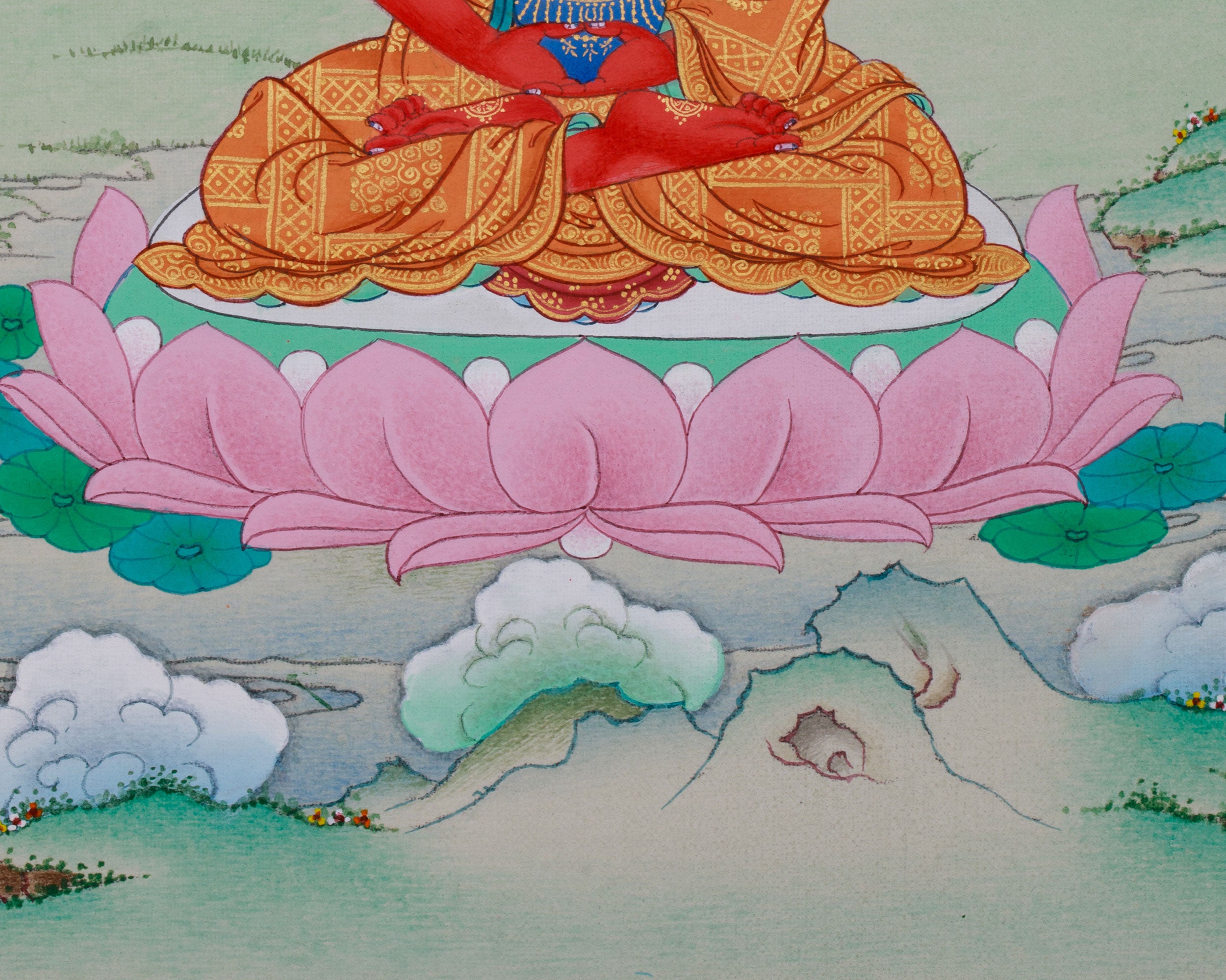 Amitabha Pure Land Buddha | 24K Gold, Compact Hand-Painted Artwork