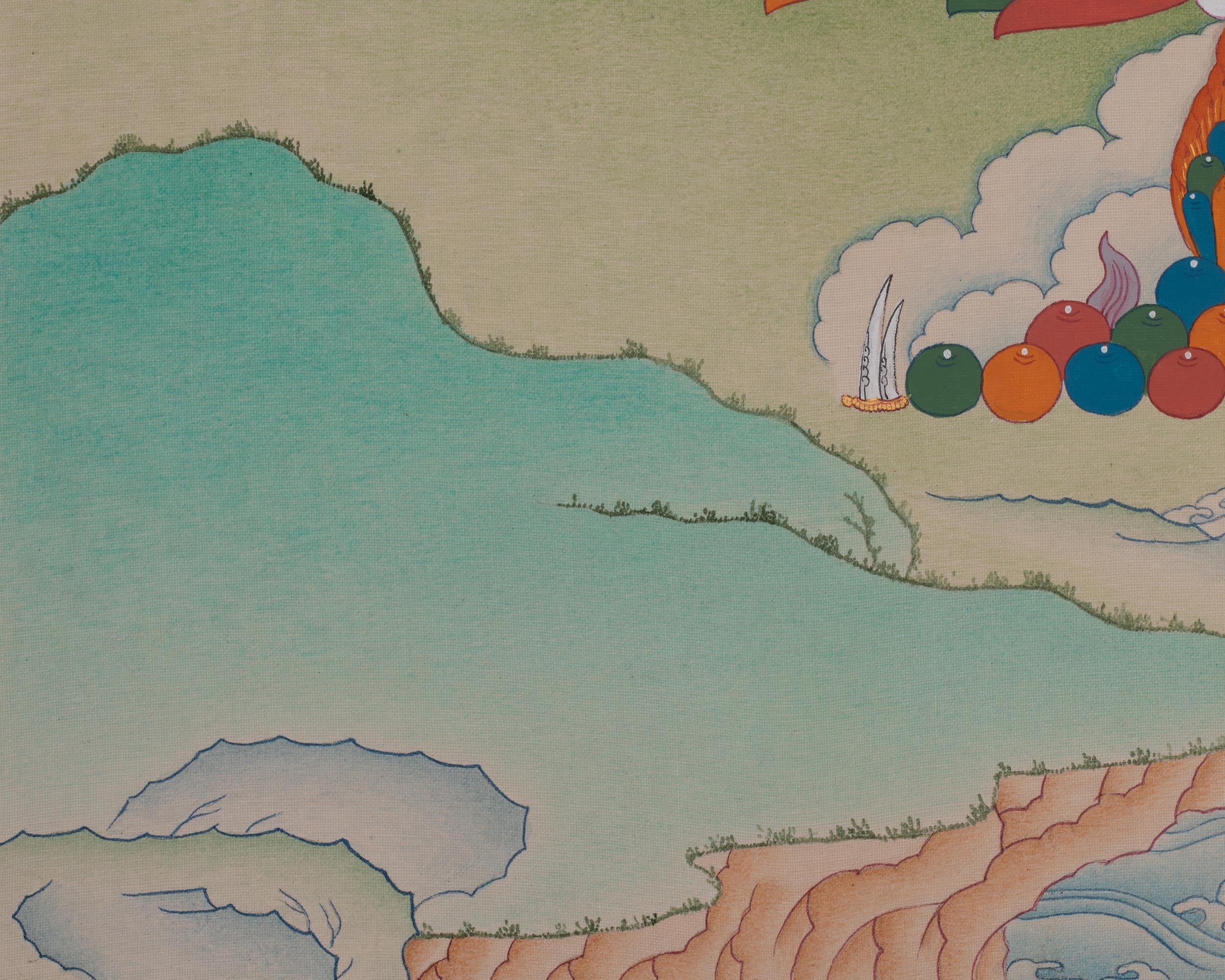 Chenrezig Sacred Thangka | Bodhisattva Deity | Avalokiteshvara Art | Wall Hanging