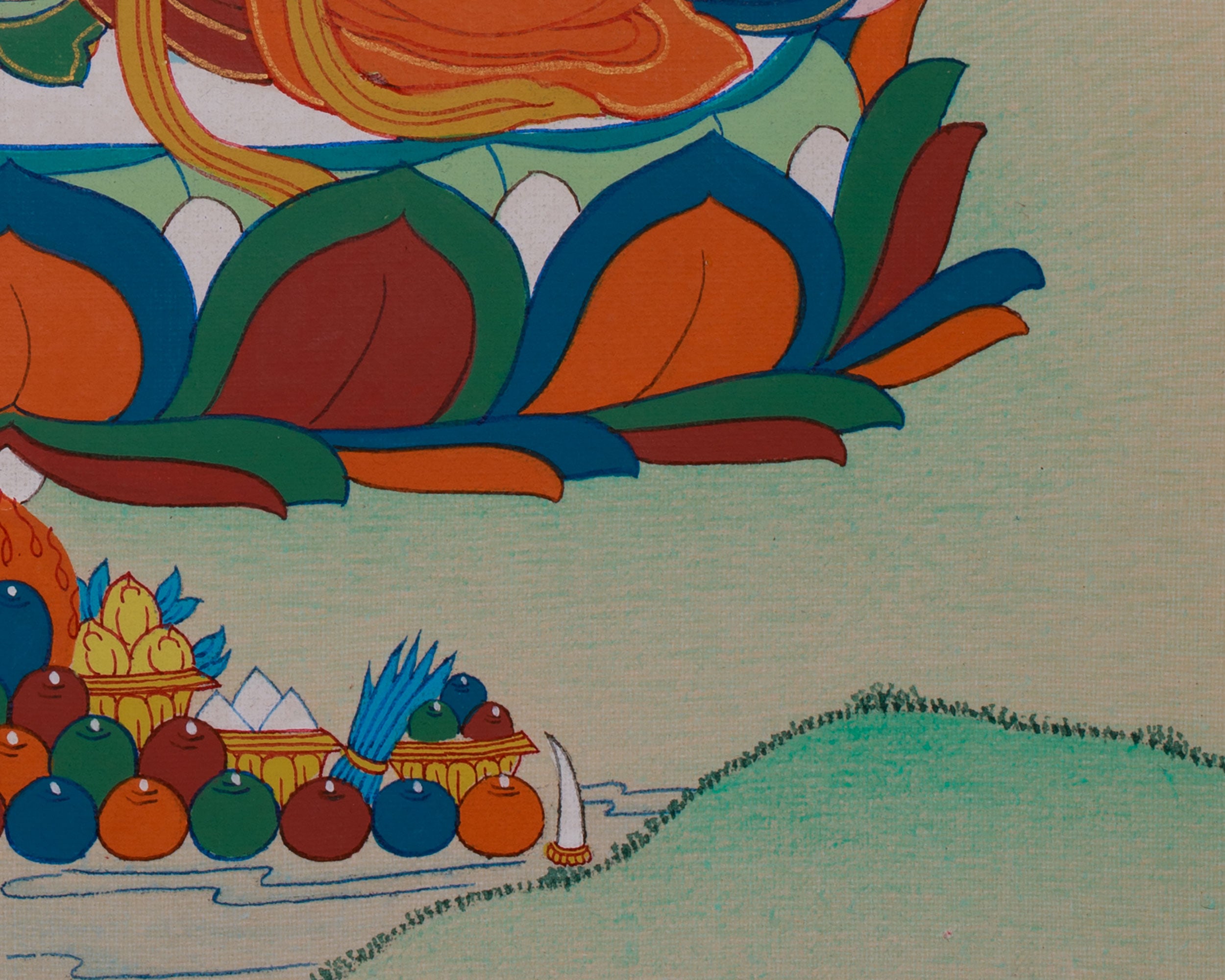 Tibetan Dorje Sempa Thangka | Vajrayana Deity for Cleansing Negative Karma | Brocade Mounted