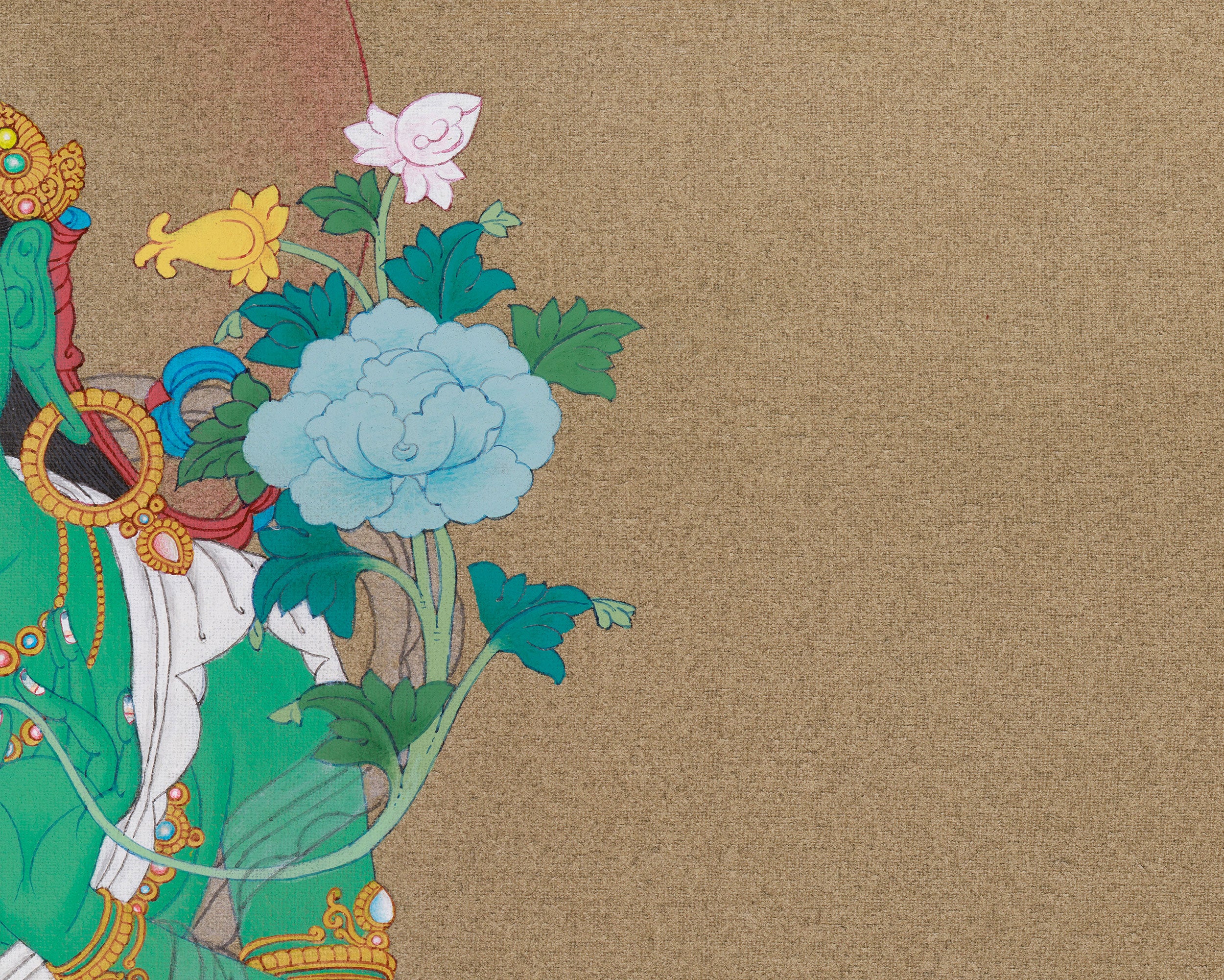 Shyama Green Tara Thangka Painting | Buddhist Goddess of Compassion and Resilience