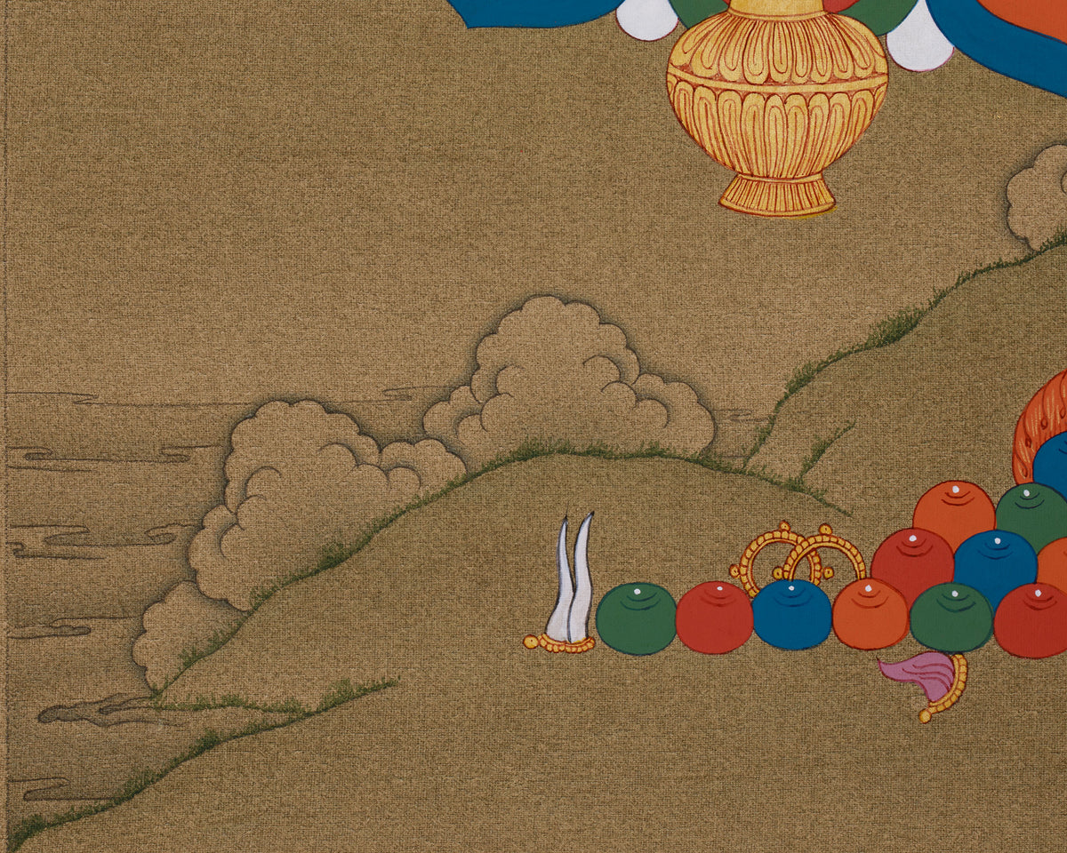 Yellow Dzambhala, God of Wealth Thangka | Divine Prosperity and Abundance