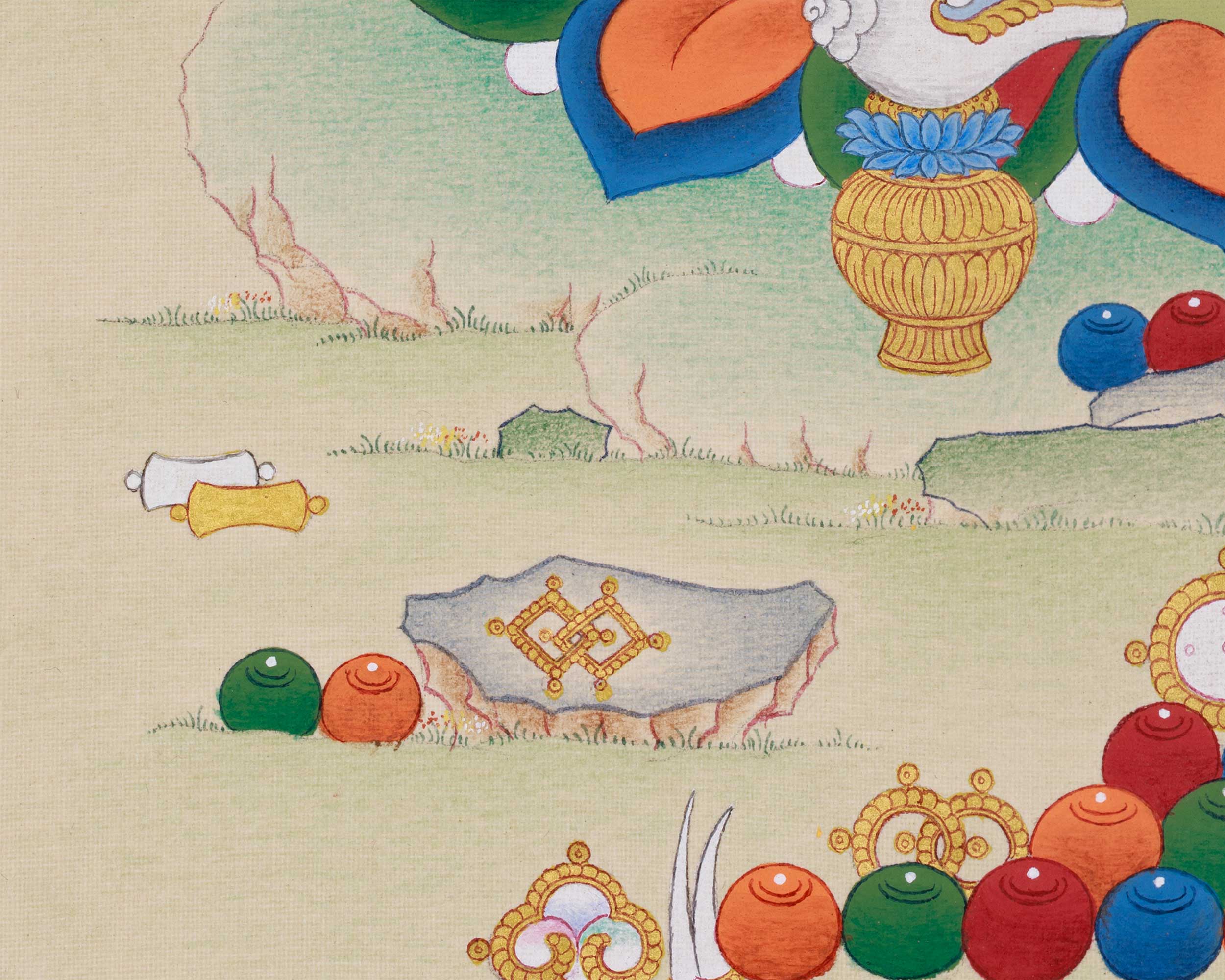 Yellow Jambhala Artwork | Buddhist Deity of Wealth and Prosperity