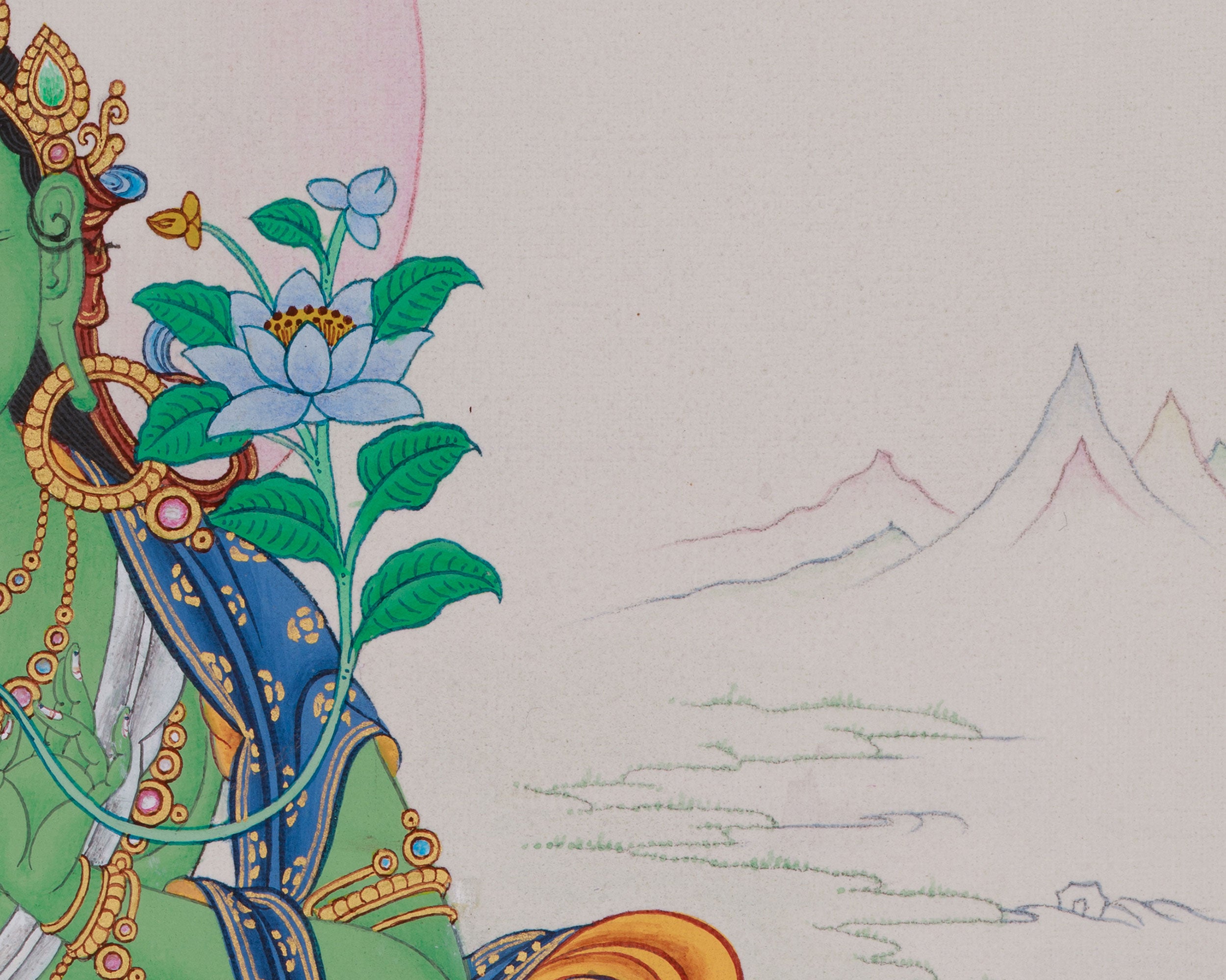 Green Tara Dolma Thangka | Goddess of Compassion & Swift Protection